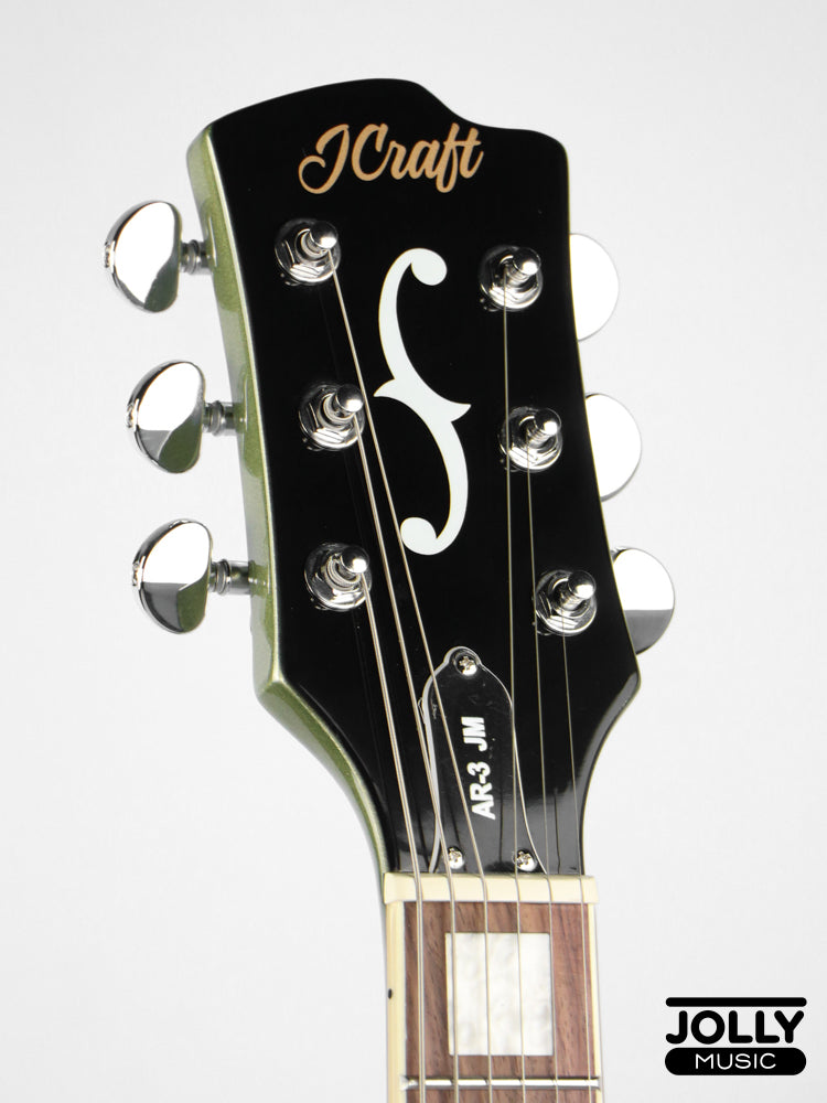 JCraft AR-3 JM Semi-Hollow Electric Guitar - Green