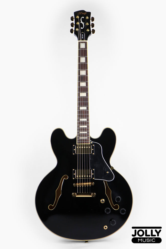 JCraft AR-3 Custom JM Semi-Hollow Electric Guitar - Tuxedo Black