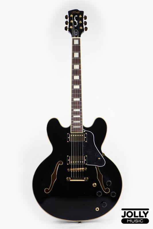 JCraft AR-3 Custom JM Semi-Hollow Electric Guitar - Tuxedo Black