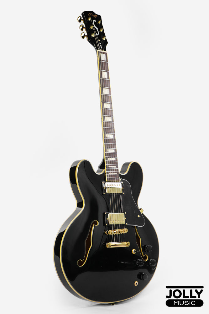 JCraft AR-3 Custom JM Semi-Hollow Electric Guitar - Tuxedo Black