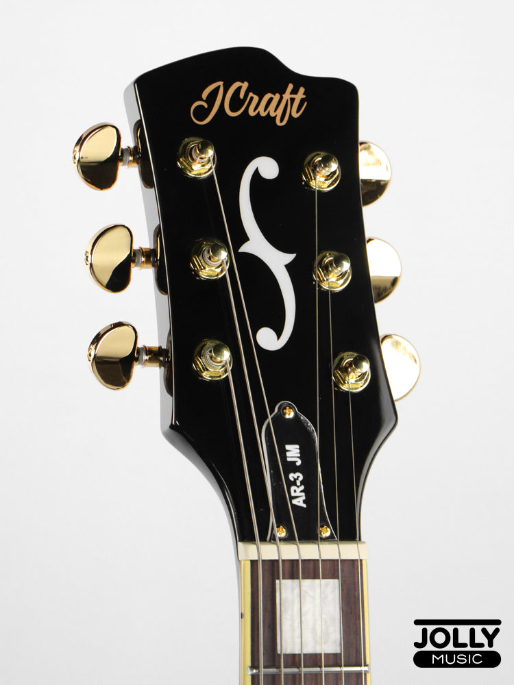 JCraft AR-3 Custom JM Semi-Hollow Electric Guitar - Tuxedo Black