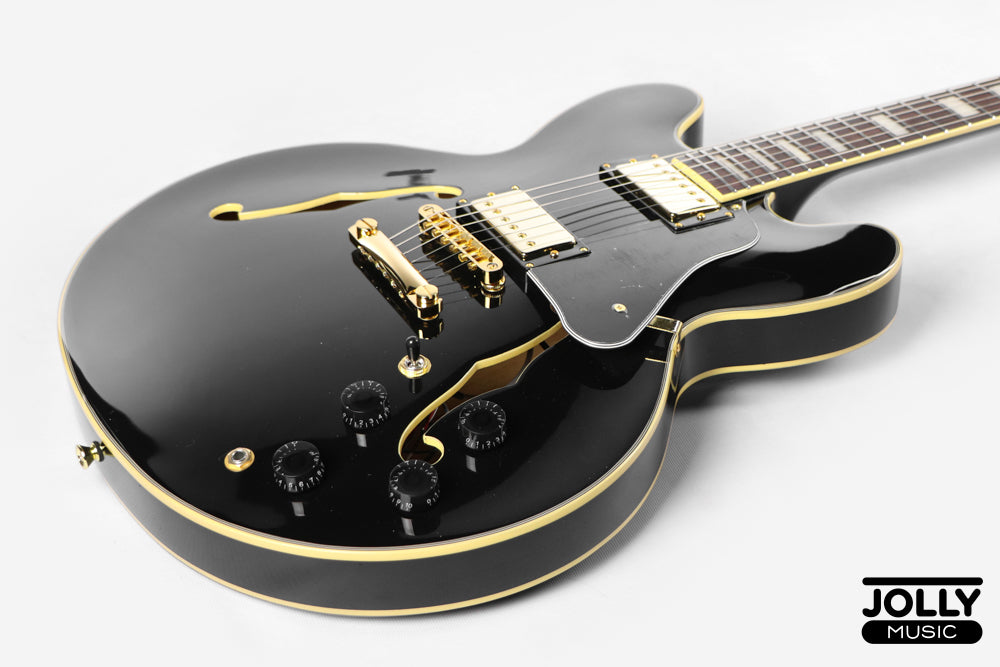 JCraft AR-3 Custom JM Semi-Hollow Electric Guitar - Tuxedo Black