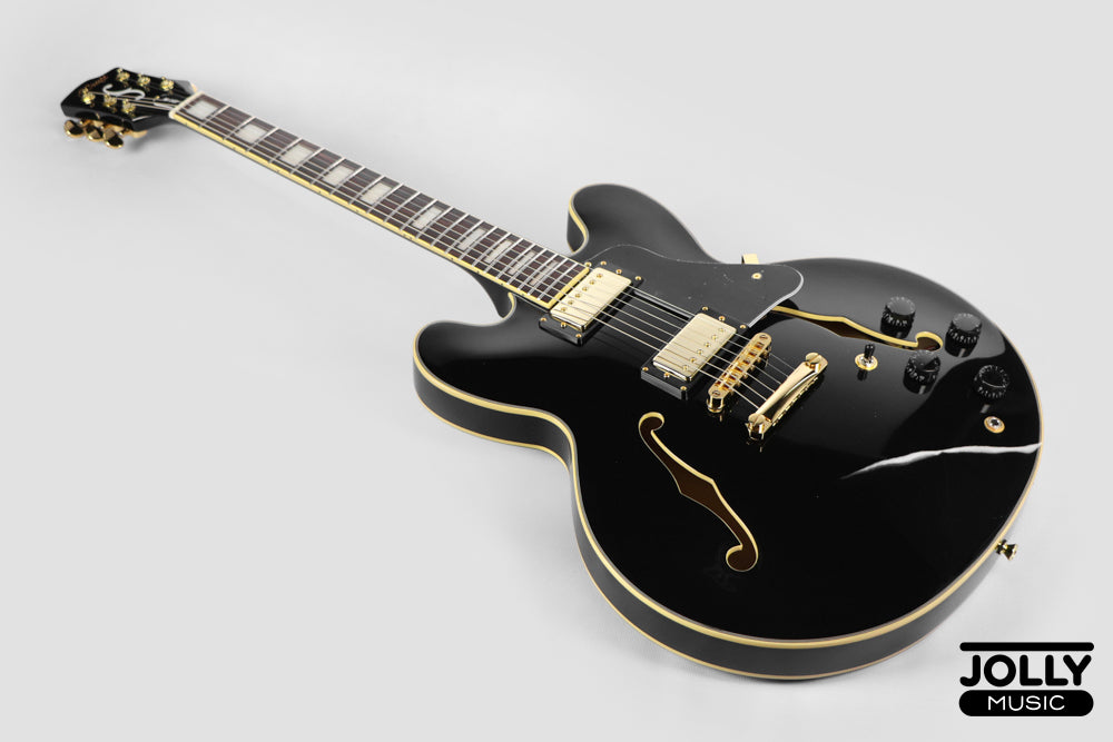 JCraft AR-3 Custom JM Semi-Hollow Electric Guitar - Tuxedo Black