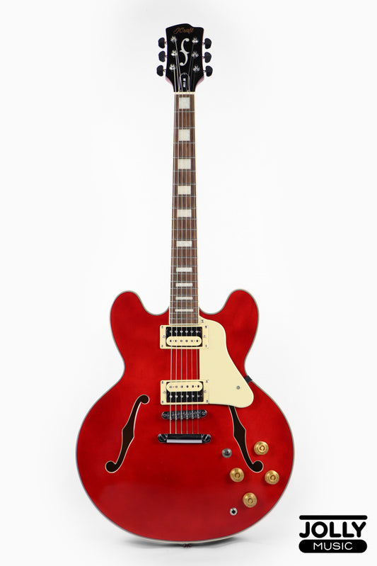JCraft AR-3 JM Semi-Hollow Electric Guitar - Cherry