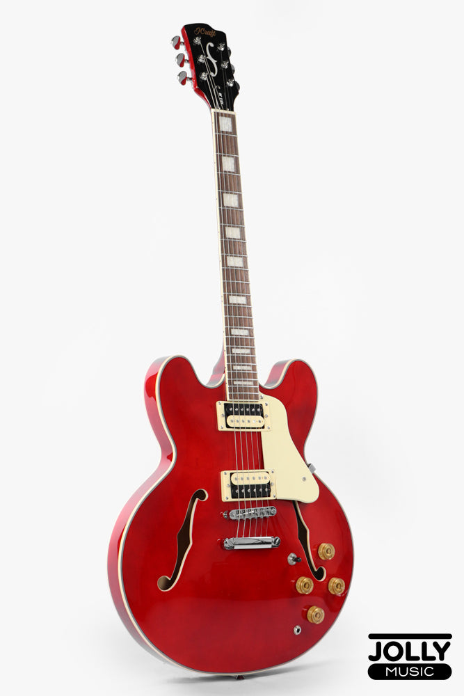 JCraft AR-3 JM Semi-Hollow Electric Guitar - Cherry