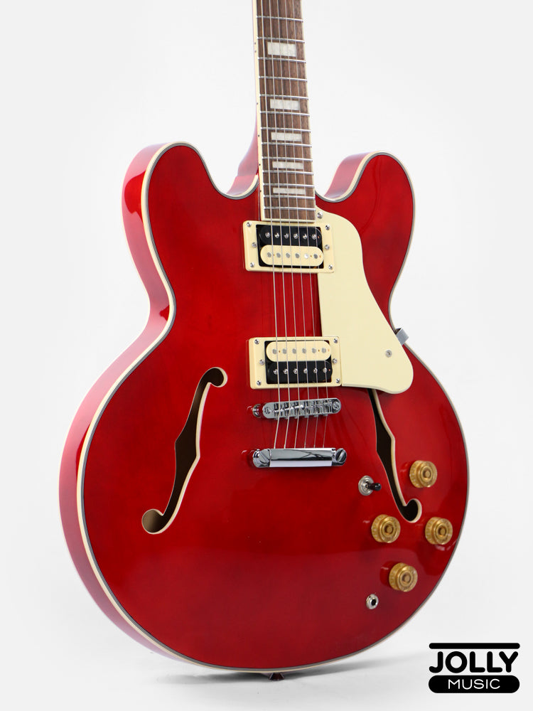 JCraft AR-3 JM Semi-Hollow Electric Guitar - Cherry