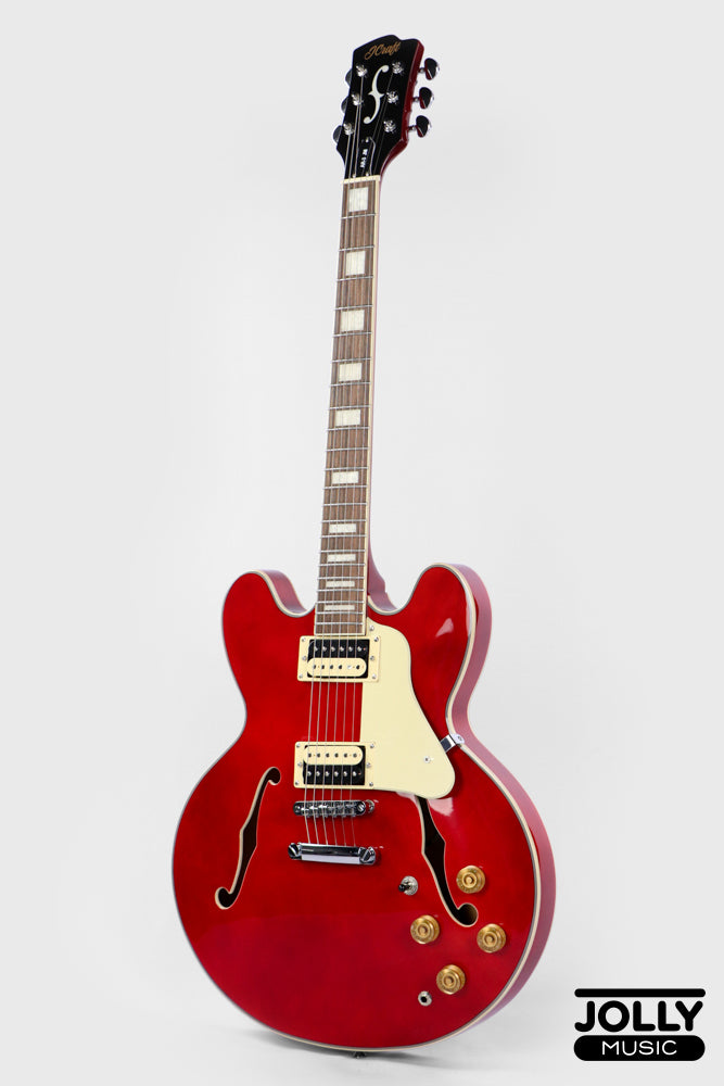 JCraft AR-3 JM Semi-Hollow Electric Guitar - Cherry