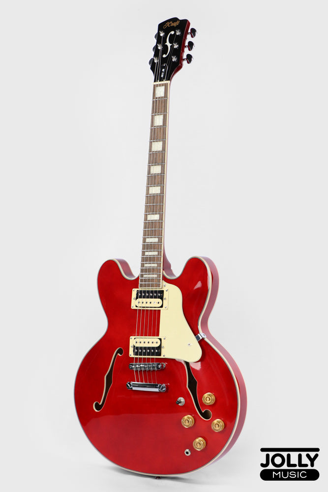 JCraft AR-3 JM Semi-Hollow Electric Guitar - Cherry