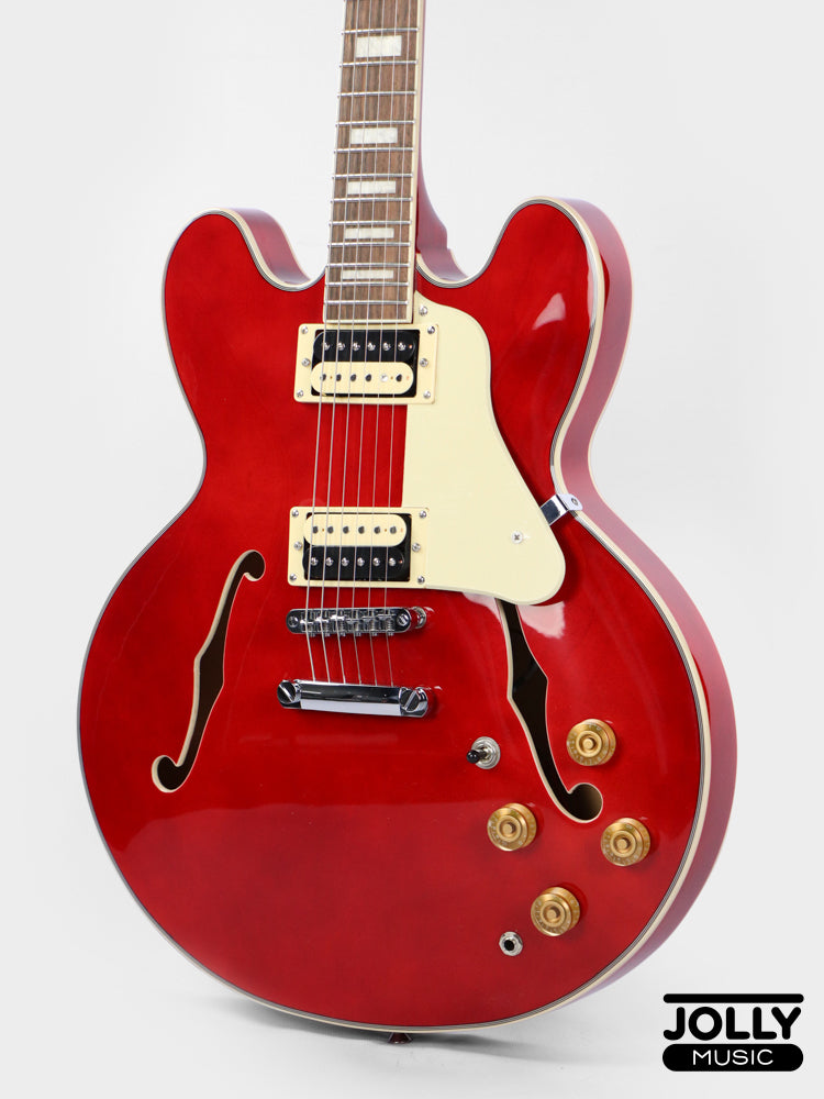 JCraft AR-3 JM Semi-Hollow Electric Guitar - Cherry