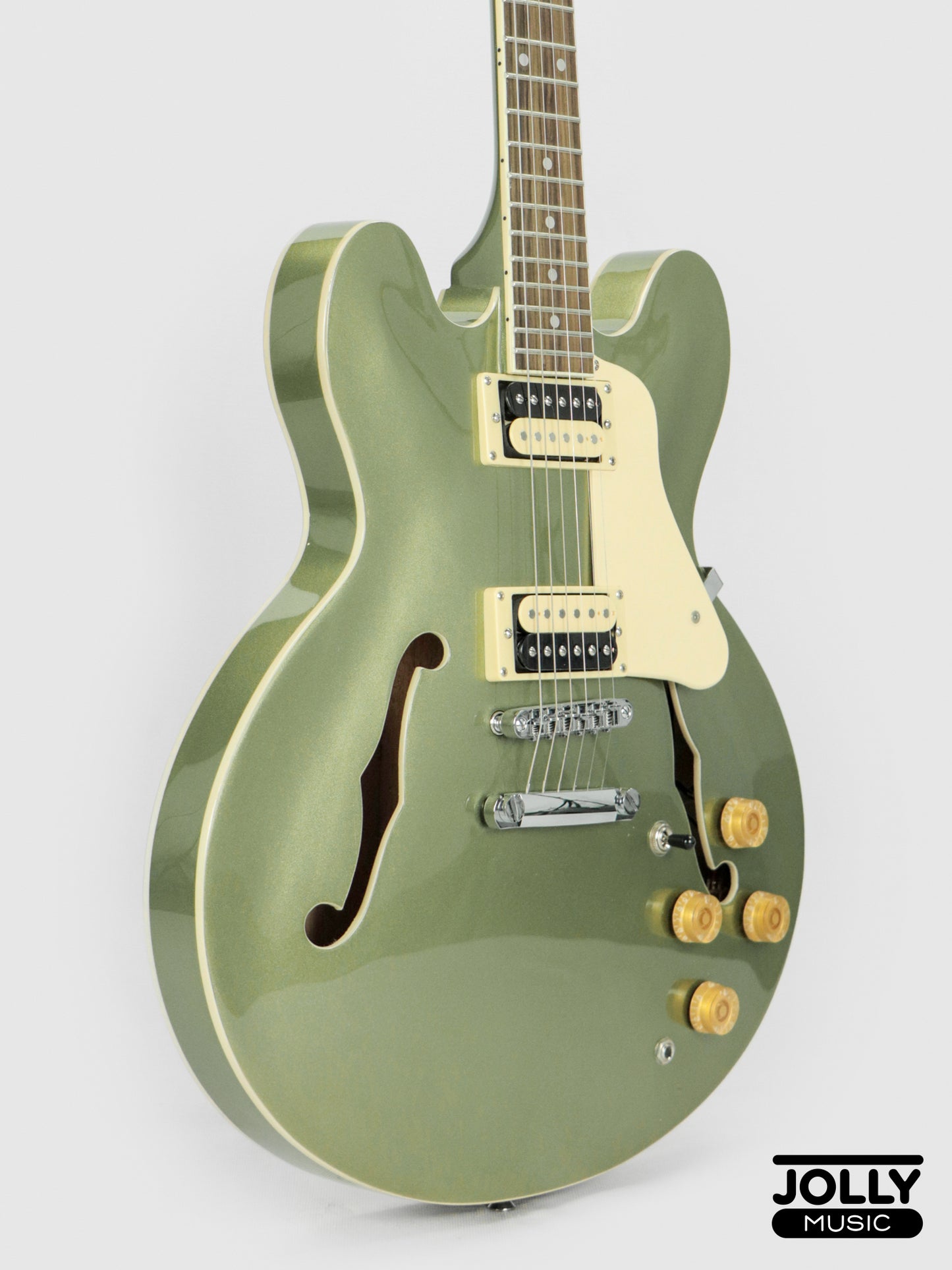 JCraft AR-3 Standard JM Semi-Hollow Electric Guitar - Army Metallic Green