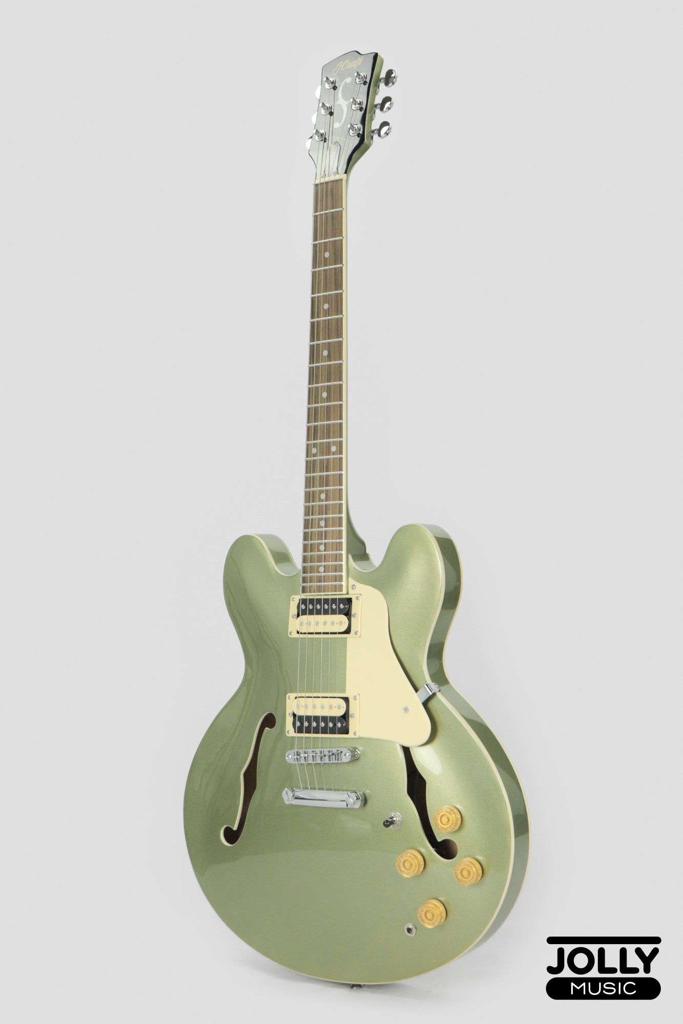 JCraft AR-3 Standard JM Semi-Hollow Electric Guitar - Army Metallic Green