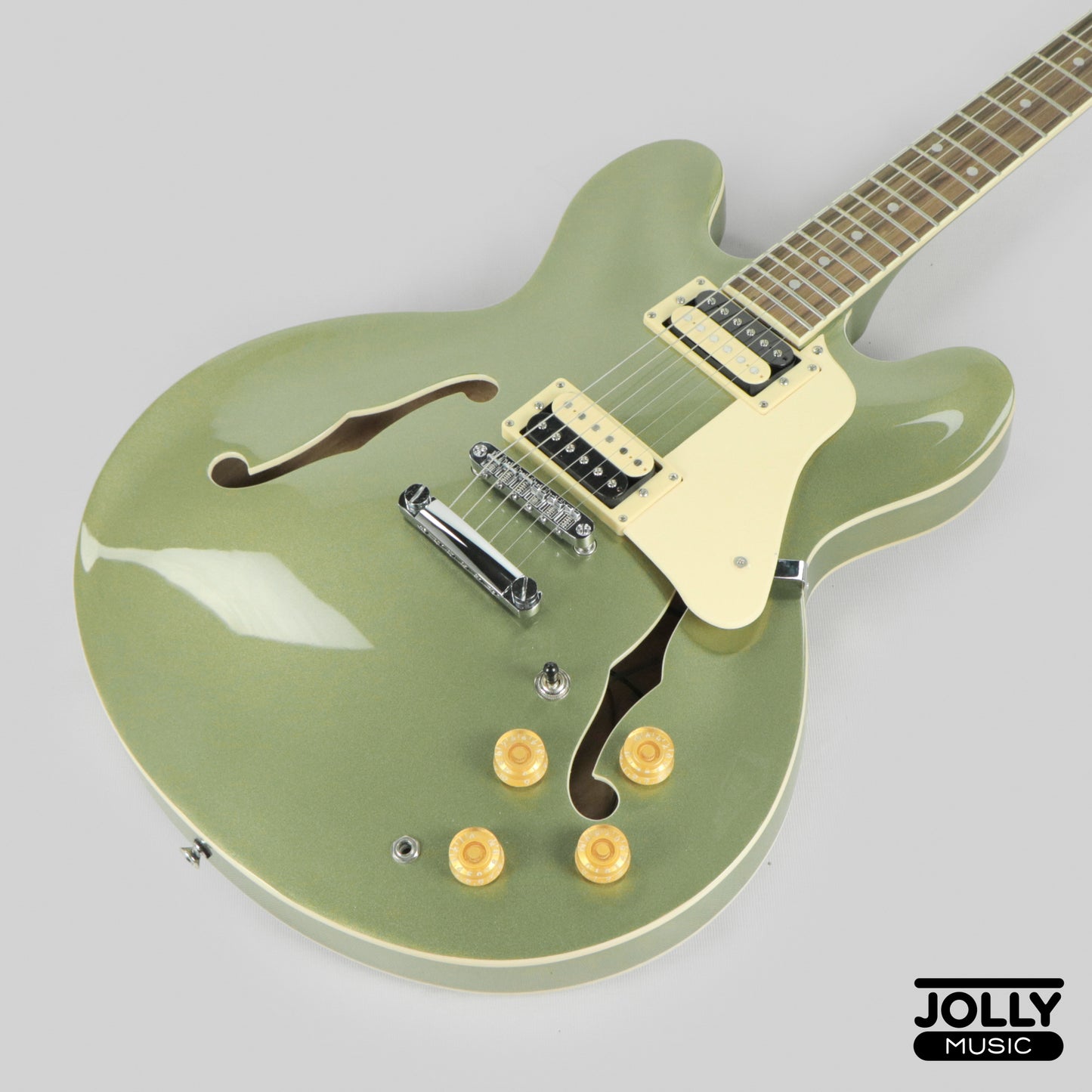 JCraft AR-3 Standard JM Semi-Hollow Electric Guitar - Army Metallic Green