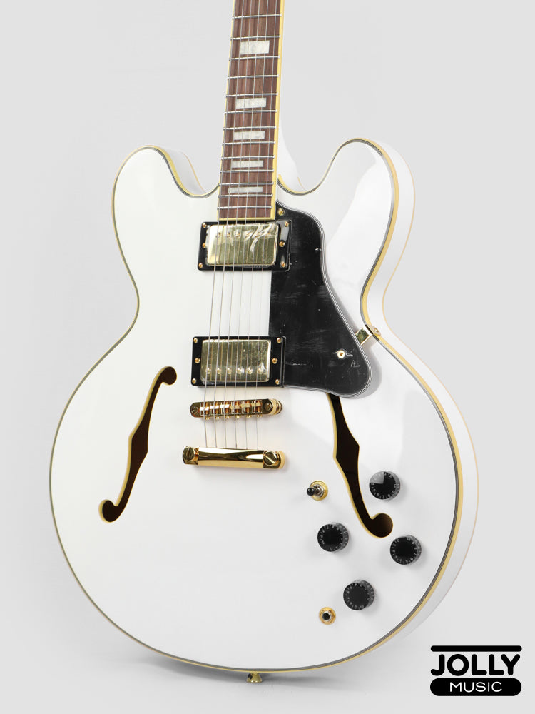 JCraft AR-3 JM Semi-Hollow Electric Guitar - White