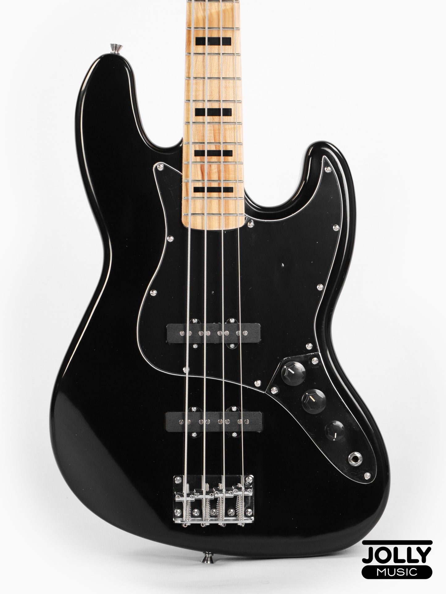 JCraft JB-1 J-Offset 4-String Bass Guitar with Gigbag - Black