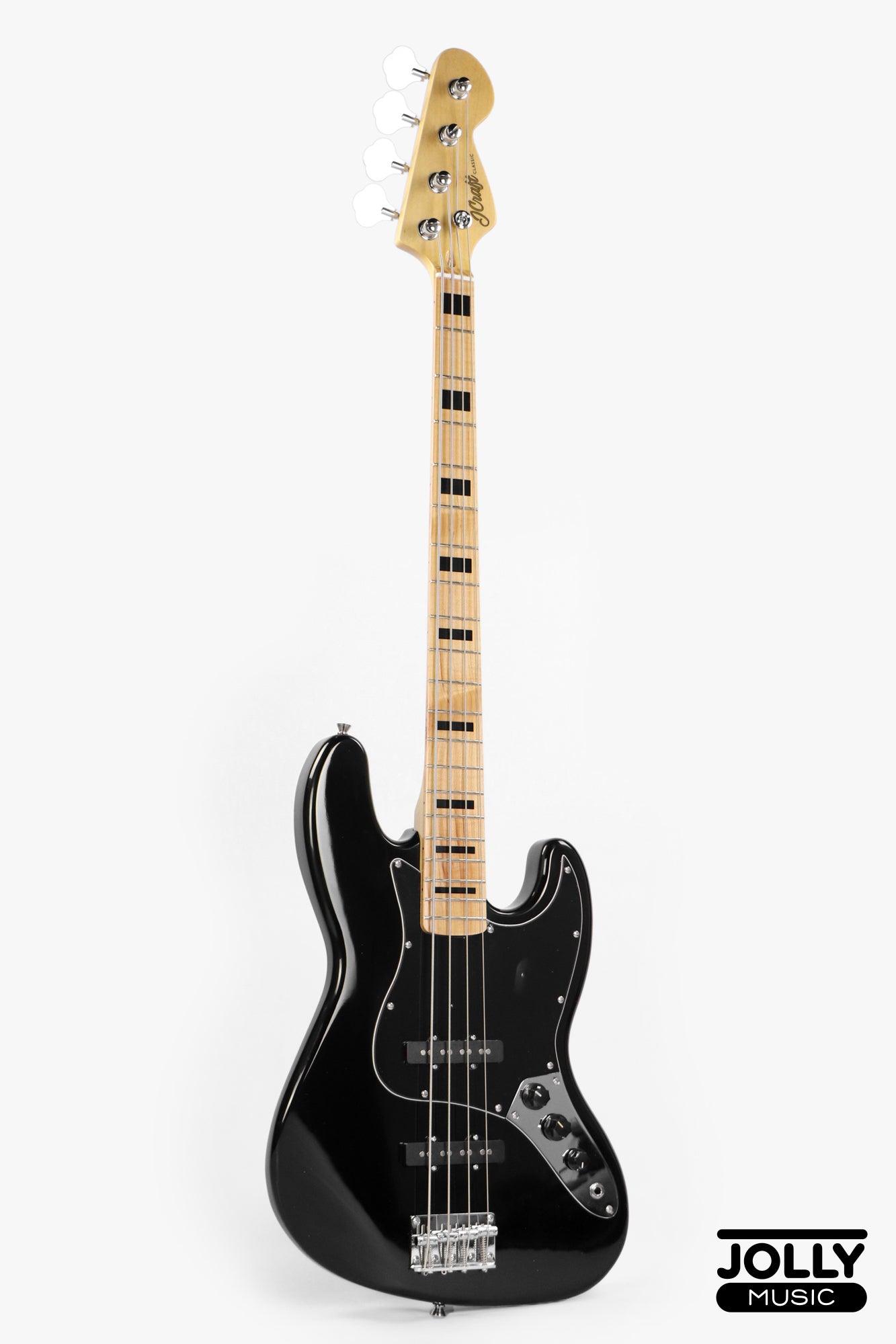 JCraft JB-1 J-Offset 4-String Bass Guitar with Gigbag - Black