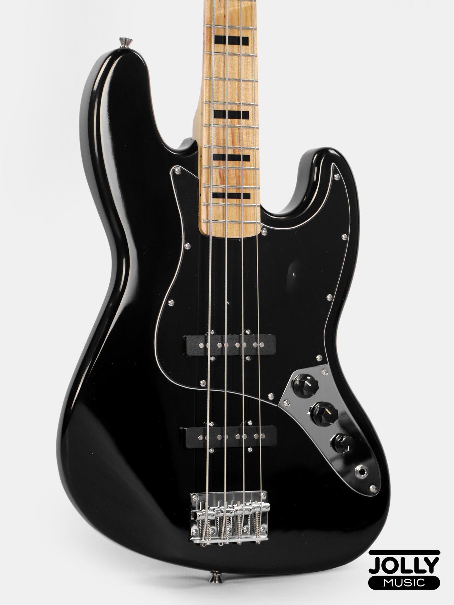 JCraft JB-1 J-Offset 4-String Bass Guitar with Gigbag - Black