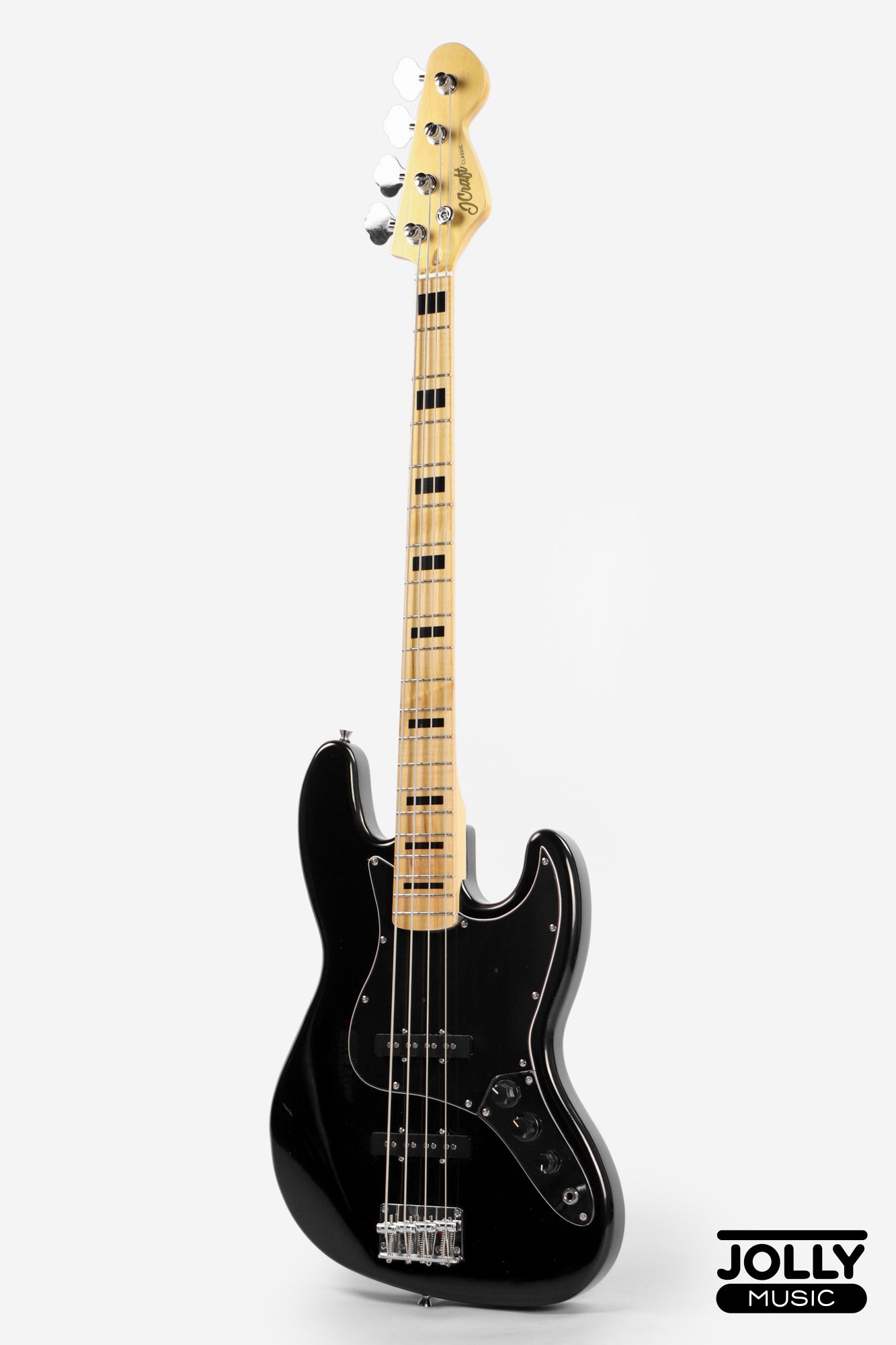 JCraft JB-1 J-Offset 4-String Bass Guitar with Gigbag - Black