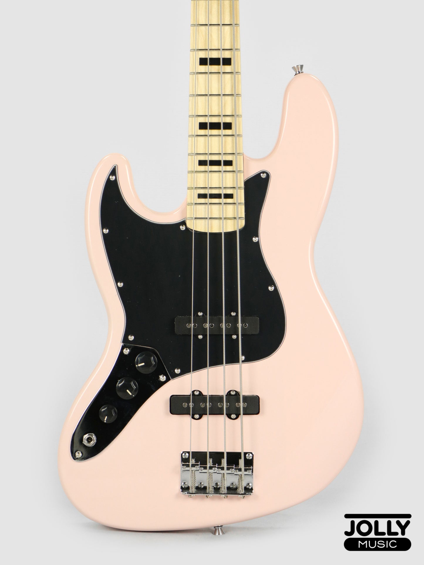 JCraft JB-1 Left Handed J-Offset 4-String Bass Guitar with Gigbag - Shell Pink