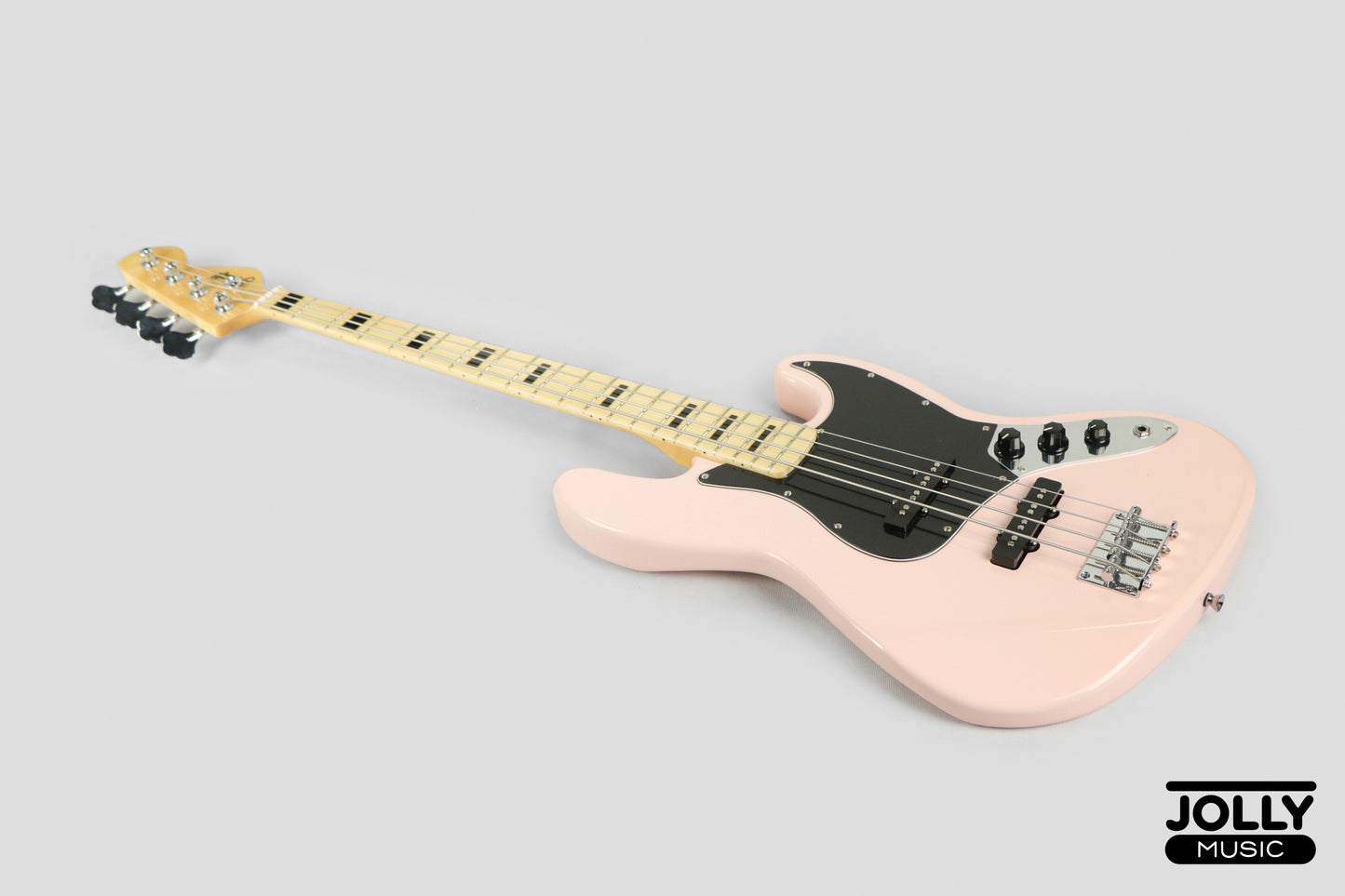 JCraft JB-1 J-Offset 4-String Bass Guitar with Gigbag - Shell Pink