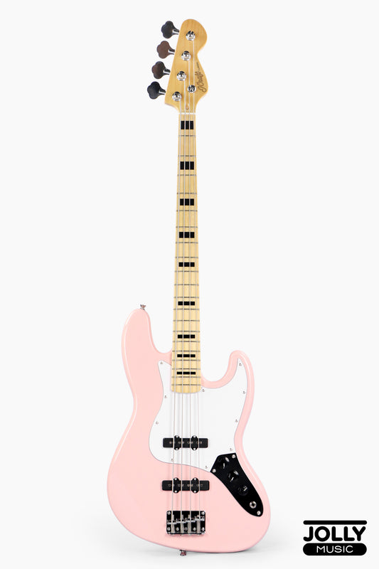 JCraft JB-1 J-Offset 4-String Bass Guitar with Gigbag - Shell Pink