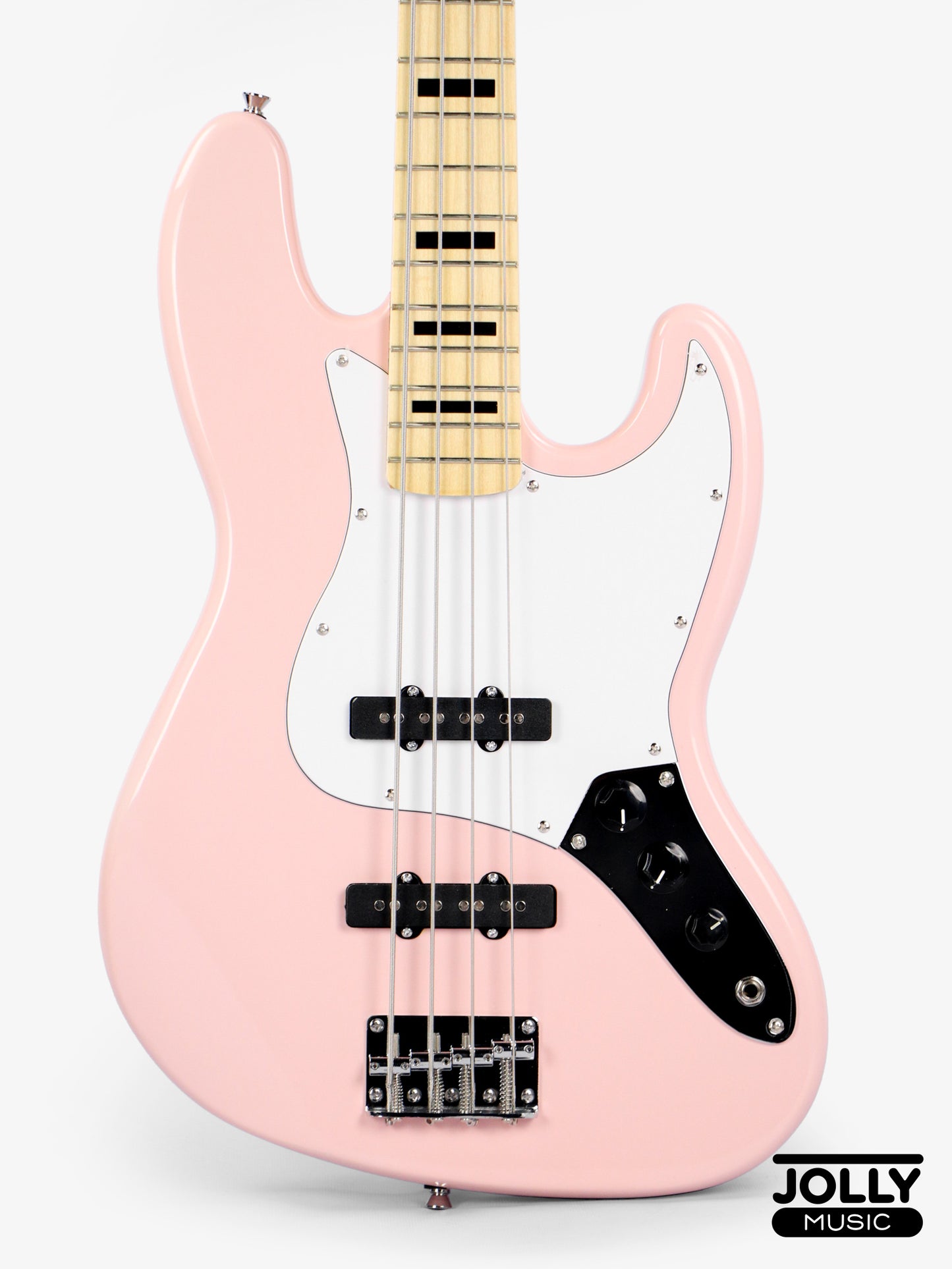 JCraft JB-1 J-Offset 4-String Bass Guitar with Gigbag - Shell Pink