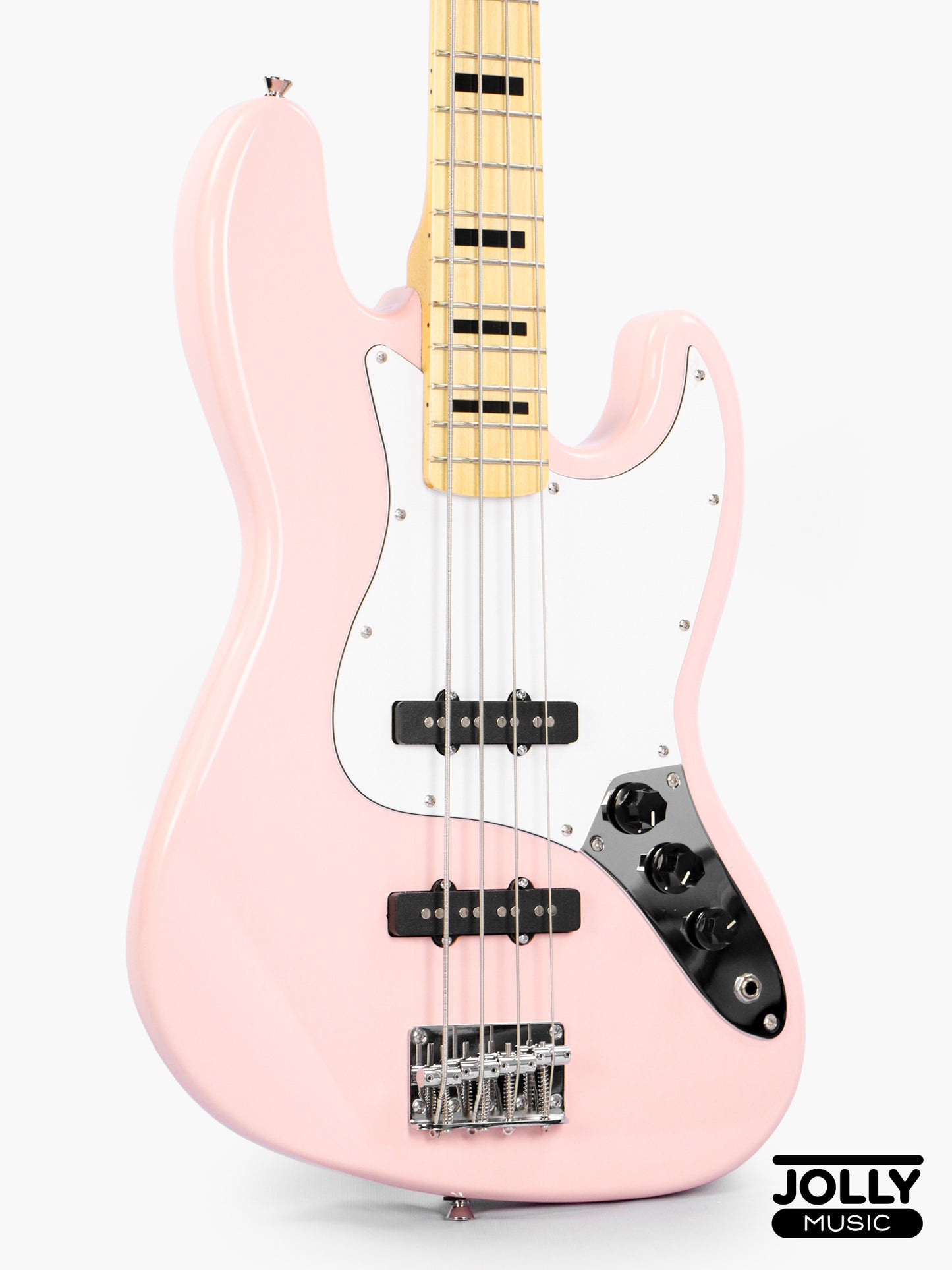 JCraft JB-1 J-Offset 4-String Bass Guitar with Gigbag - Shell Pink