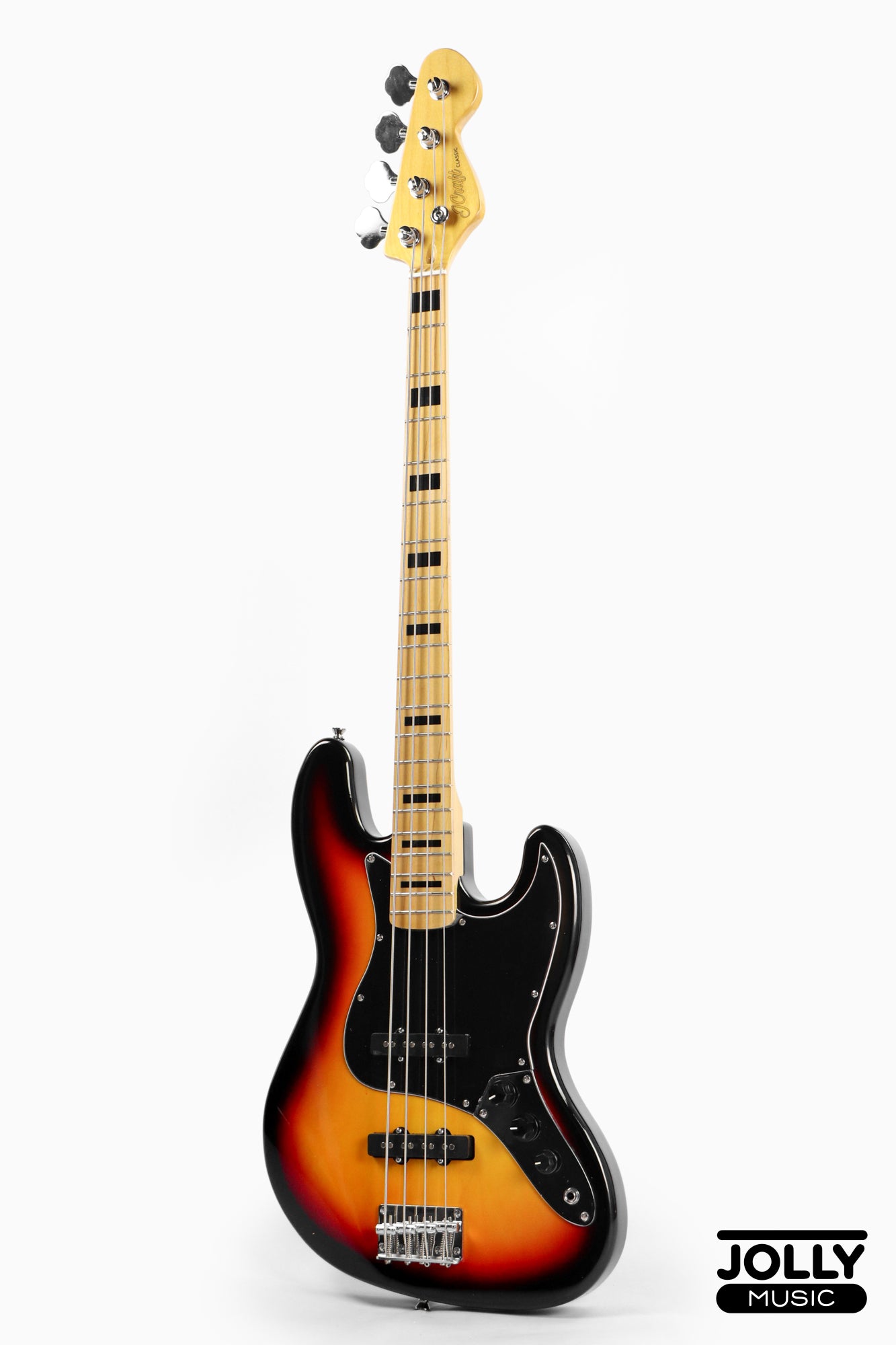 JCraft JB-1 J-Offset 4-String Bass Guitar with Gigbag - Sunburst