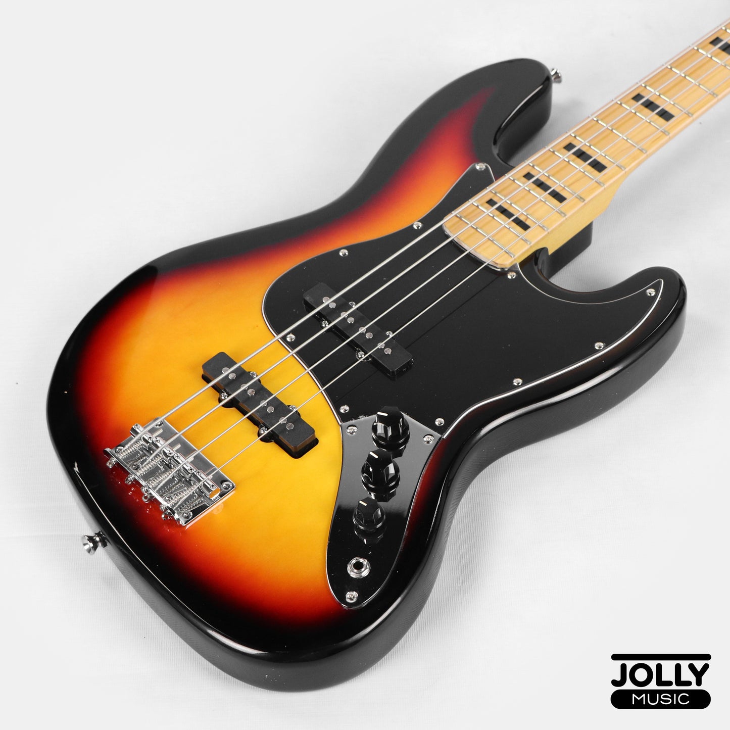 JCraft JB-1 J-Offset 4-String Bass Guitar with Gigbag - Sunburst