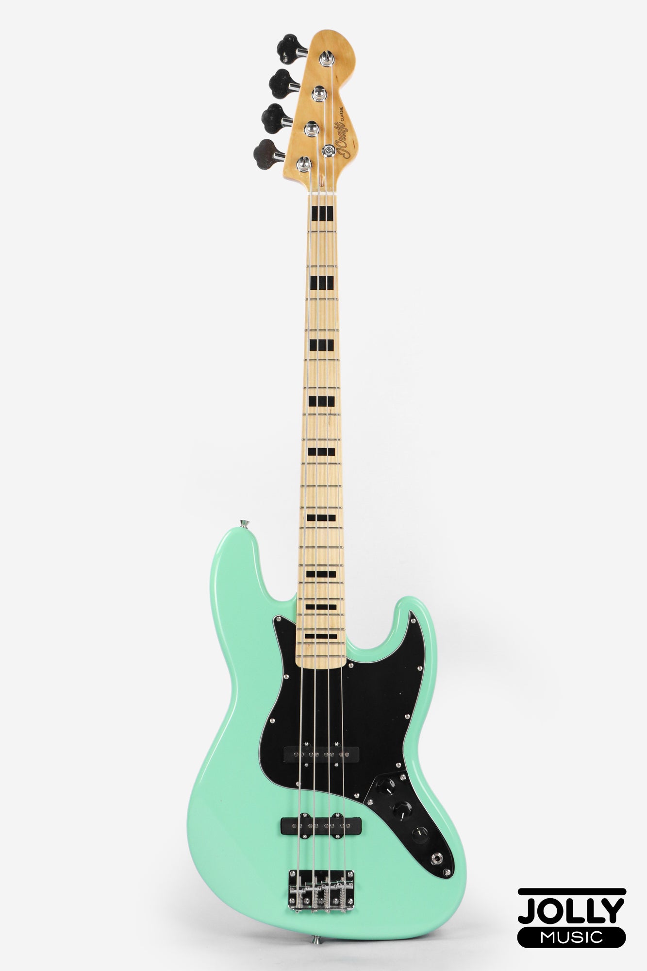 JCraft JB-1 J-Offset 4-String Bass Guitar with Gigbag - Surf Green
