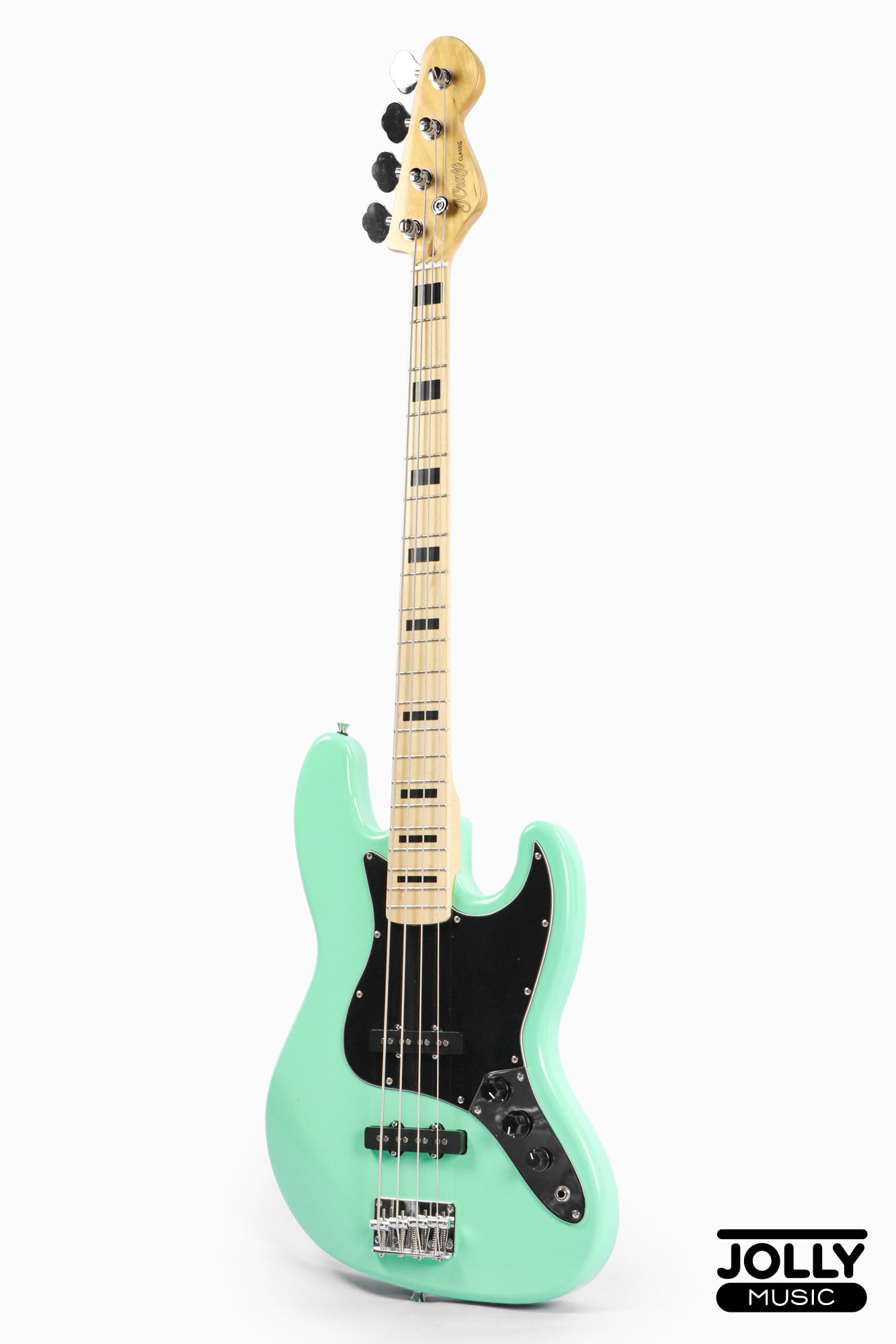 JCraft JB-1 J-Offset 4-String Bass Guitar with Gigbag - Surf Green