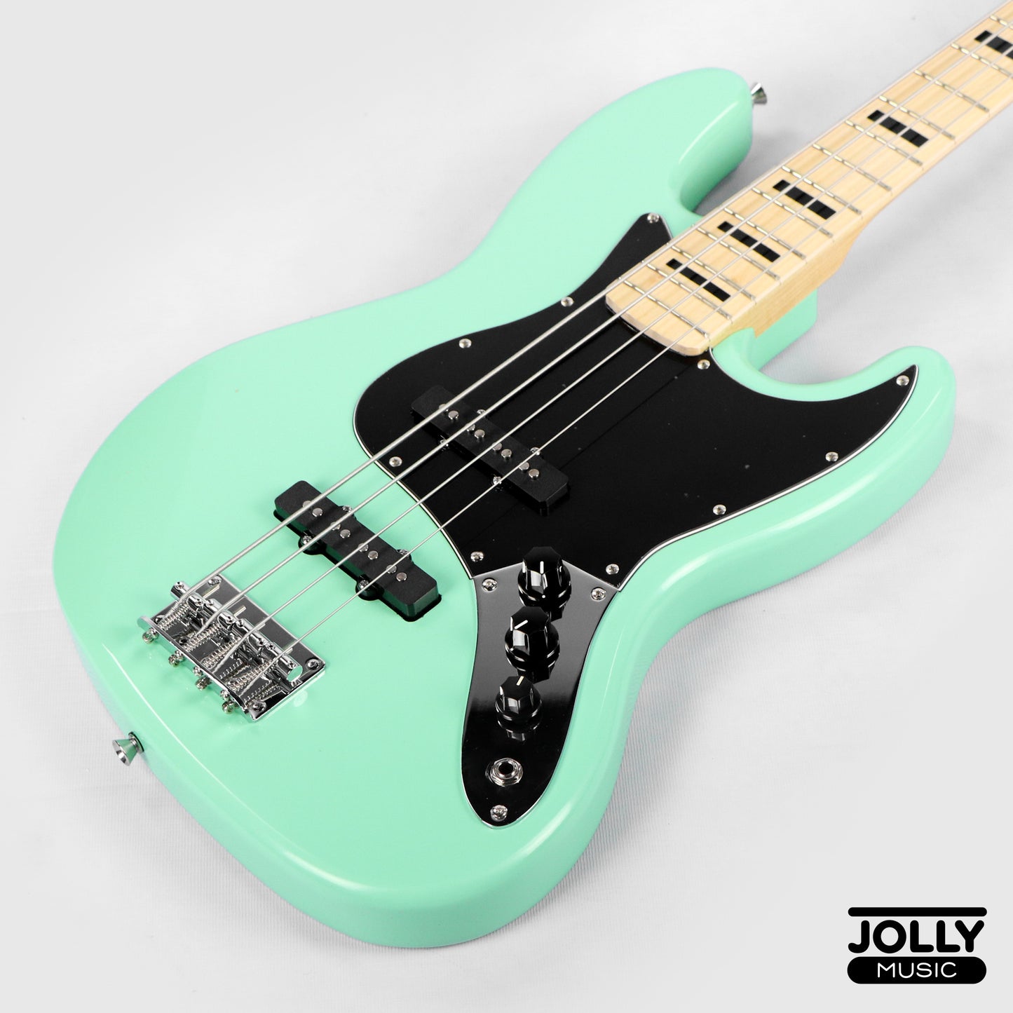 JCraft JB-1 J-Offset 4-String Bass Guitar with Gigbag - Surf Green