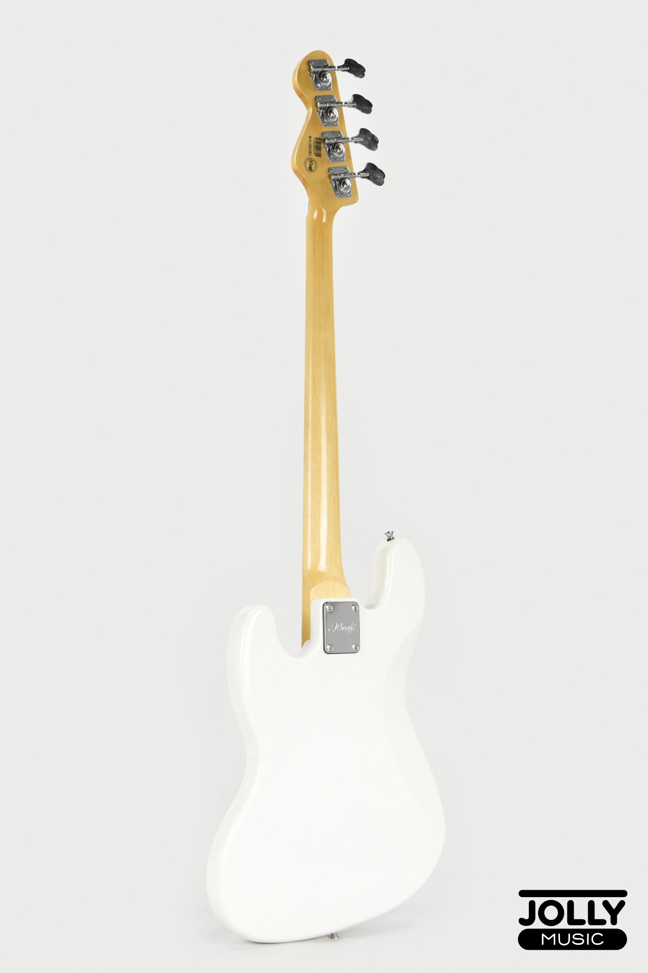 JCraft JB-1 J-Offset 4-String Bass Guitar with Gigbag - White