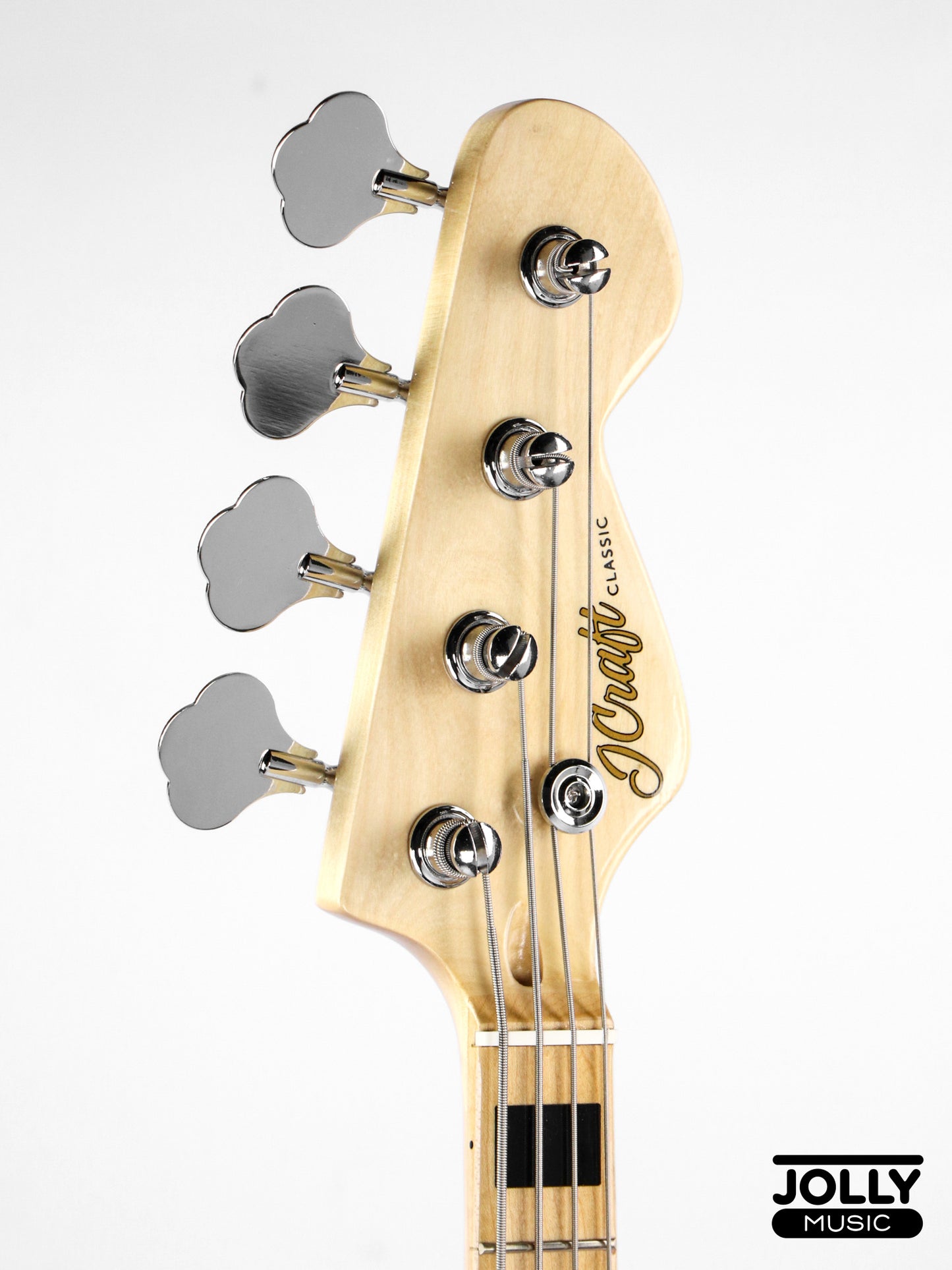 JCraft JB-1 J-Offset 4-String Bass Guitar with Gigbag - White