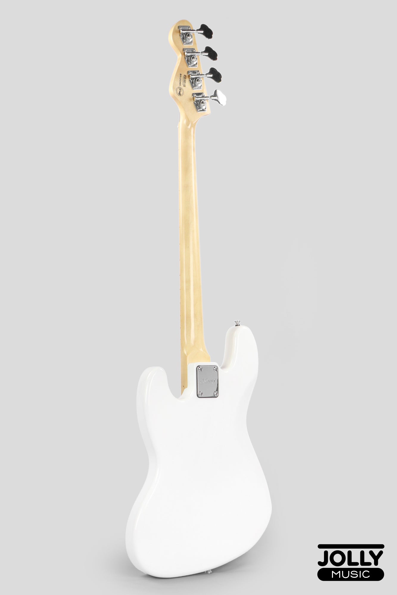 JCraft JB-1 J-Offset 4-String Bass Guitar with Gigbag - White