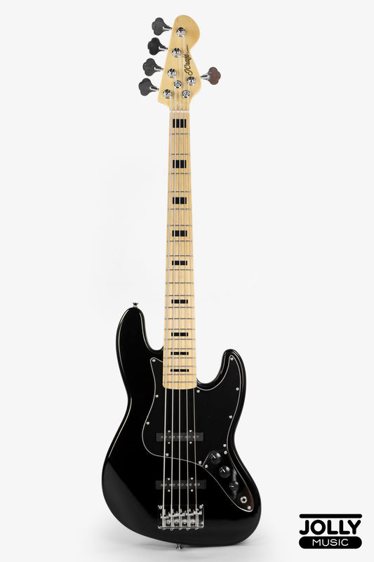 JCraft JB-1 J-Offset 5-String Bass Guitar with Gigbag - Black