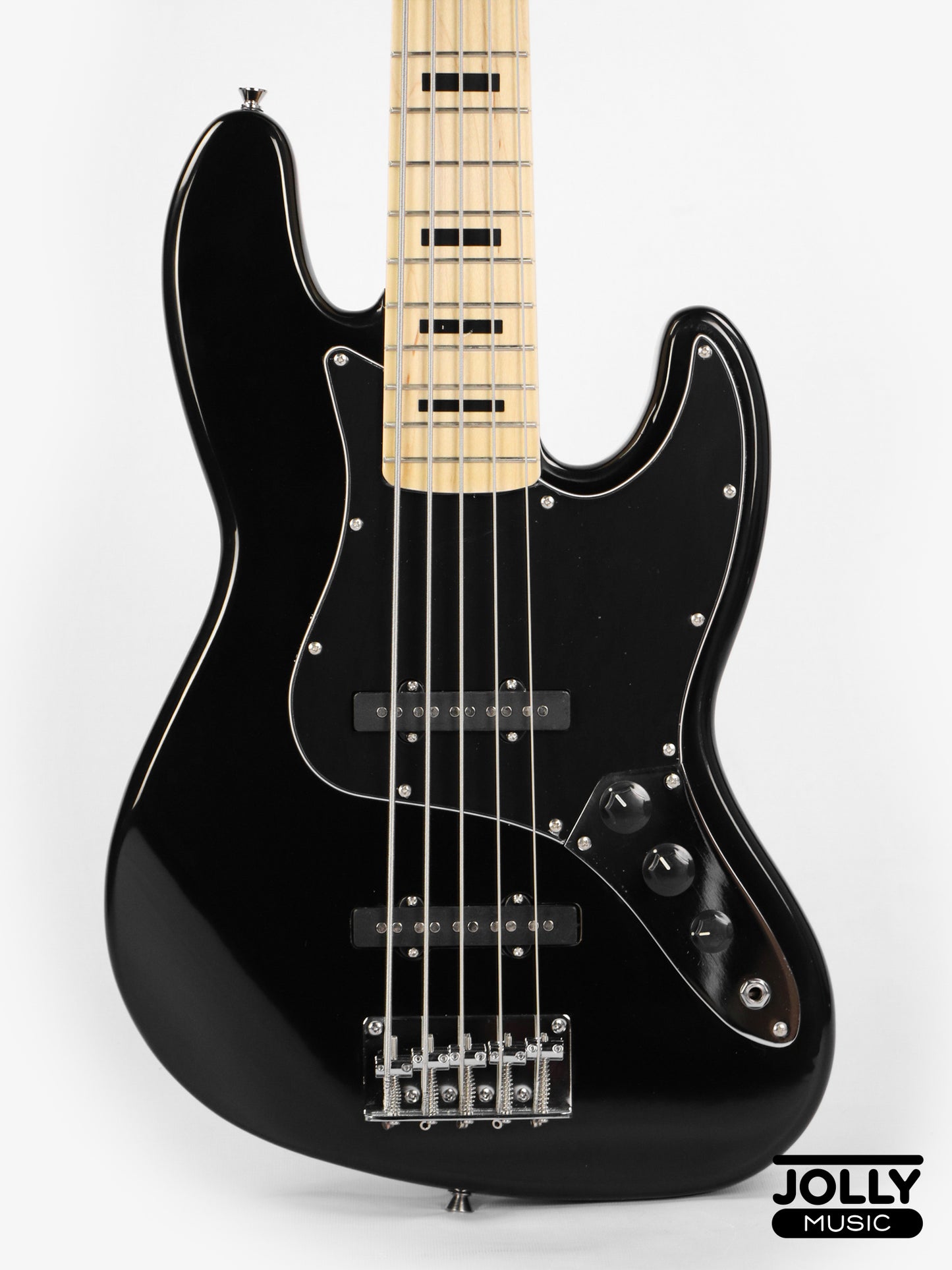 JCraft JB-1 J-Offset 5-String Bass Guitar with Gigbag - Black