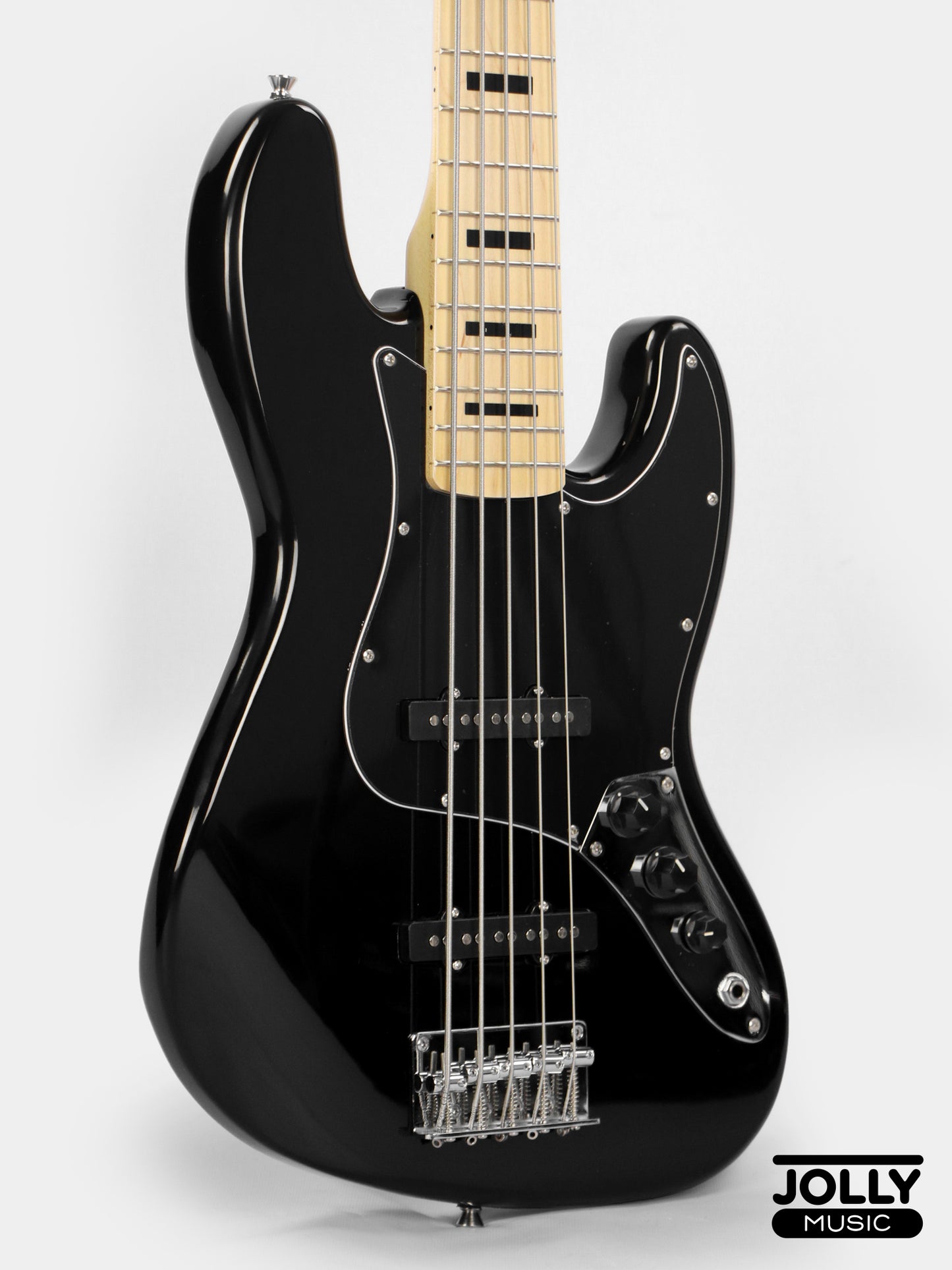 JCraft JB-1 J-Offset 5-String Bass Guitar with Gigbag - Black