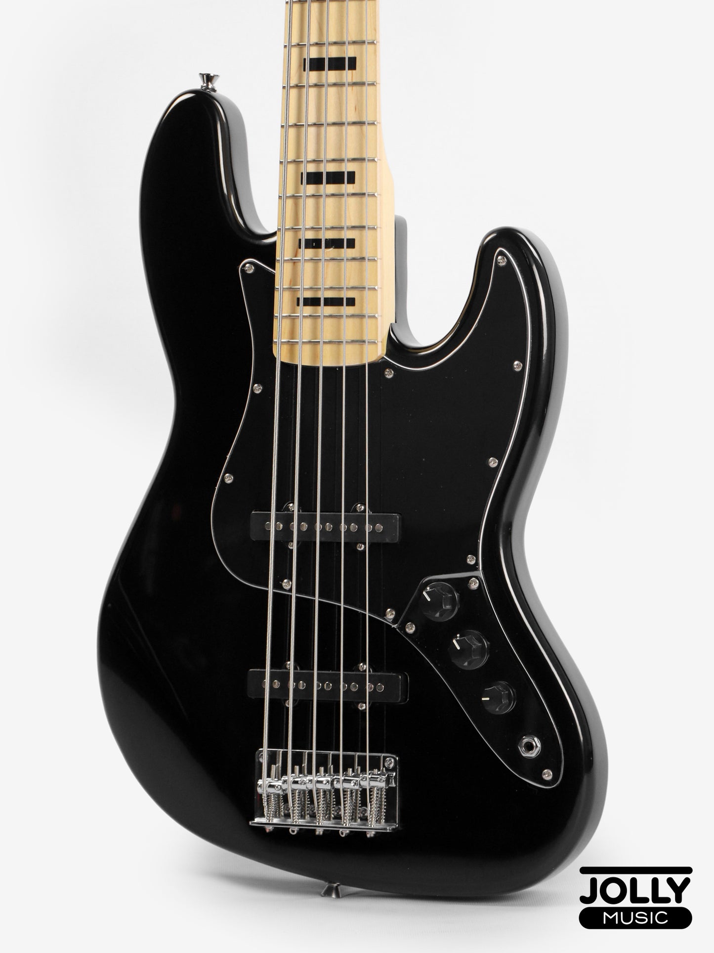 JCraft JB-1 J-Offset 5-String Bass Guitar with Gigbag - Black