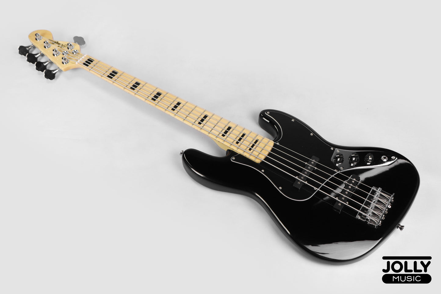 JCraft JB-1 J-Offset 5-String Bass Guitar with Gigbag - Black