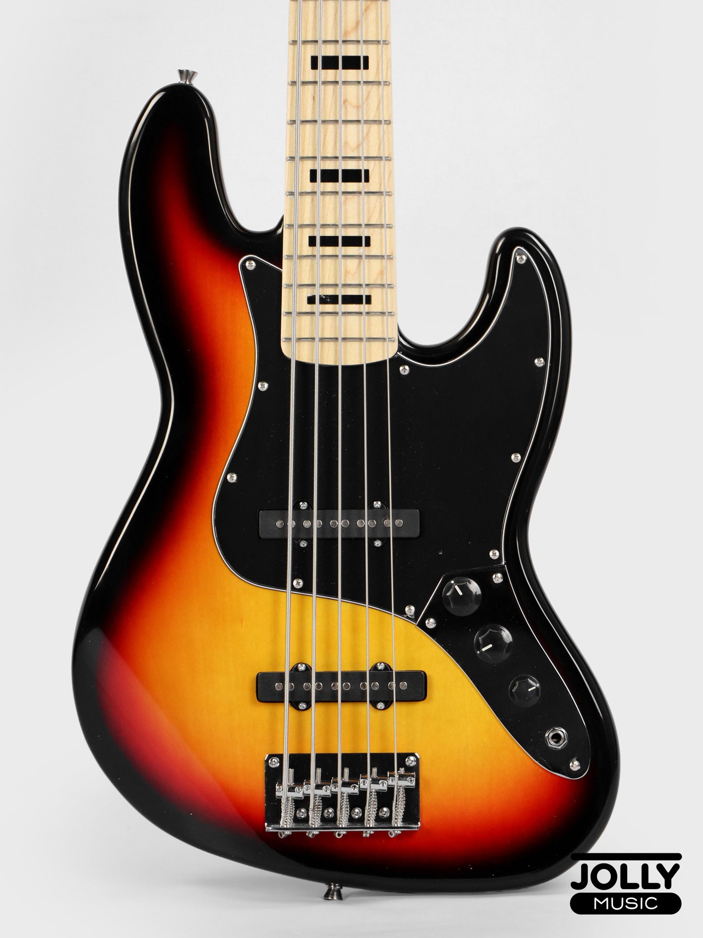 JCraft JB-1 J-Offset 5-String Bass Guitar with Gigbag - Sunburst