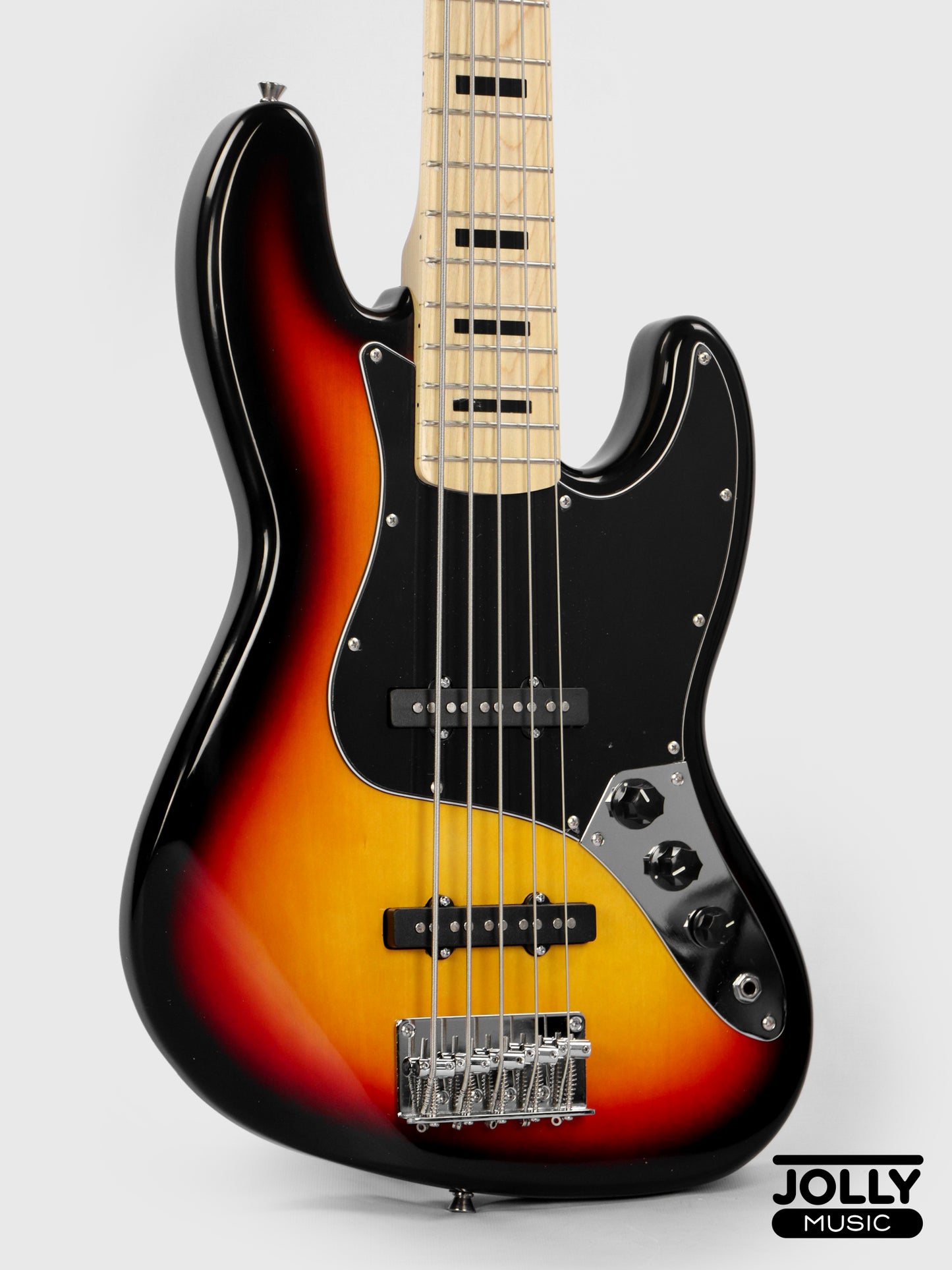 JCraft JB-1 J-Offset 5-String Bass Guitar with Gigbag - Sunburst