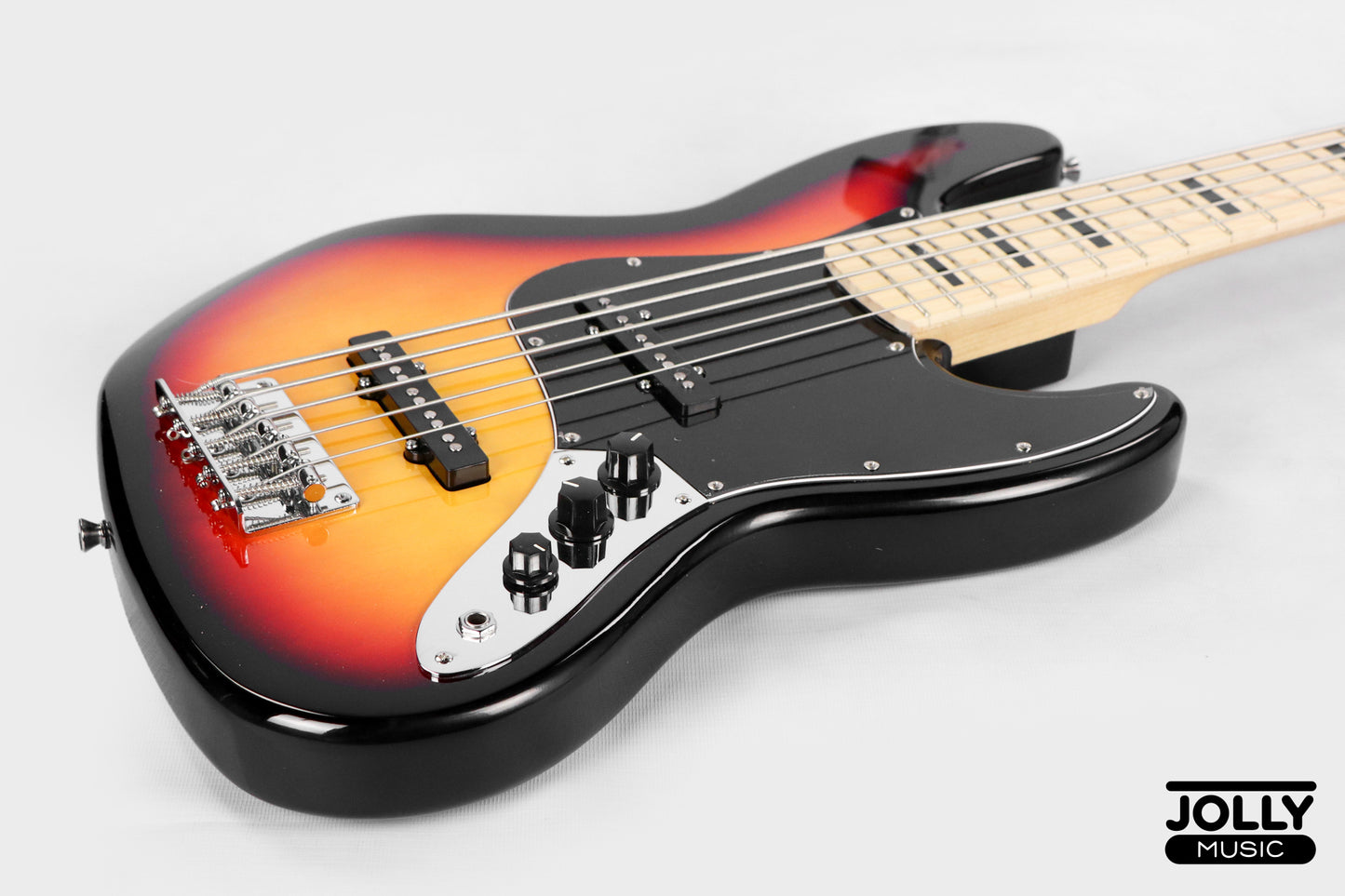JCraft JB-1 J-Offset 5-String Bass Guitar with Gigbag - Sunburst