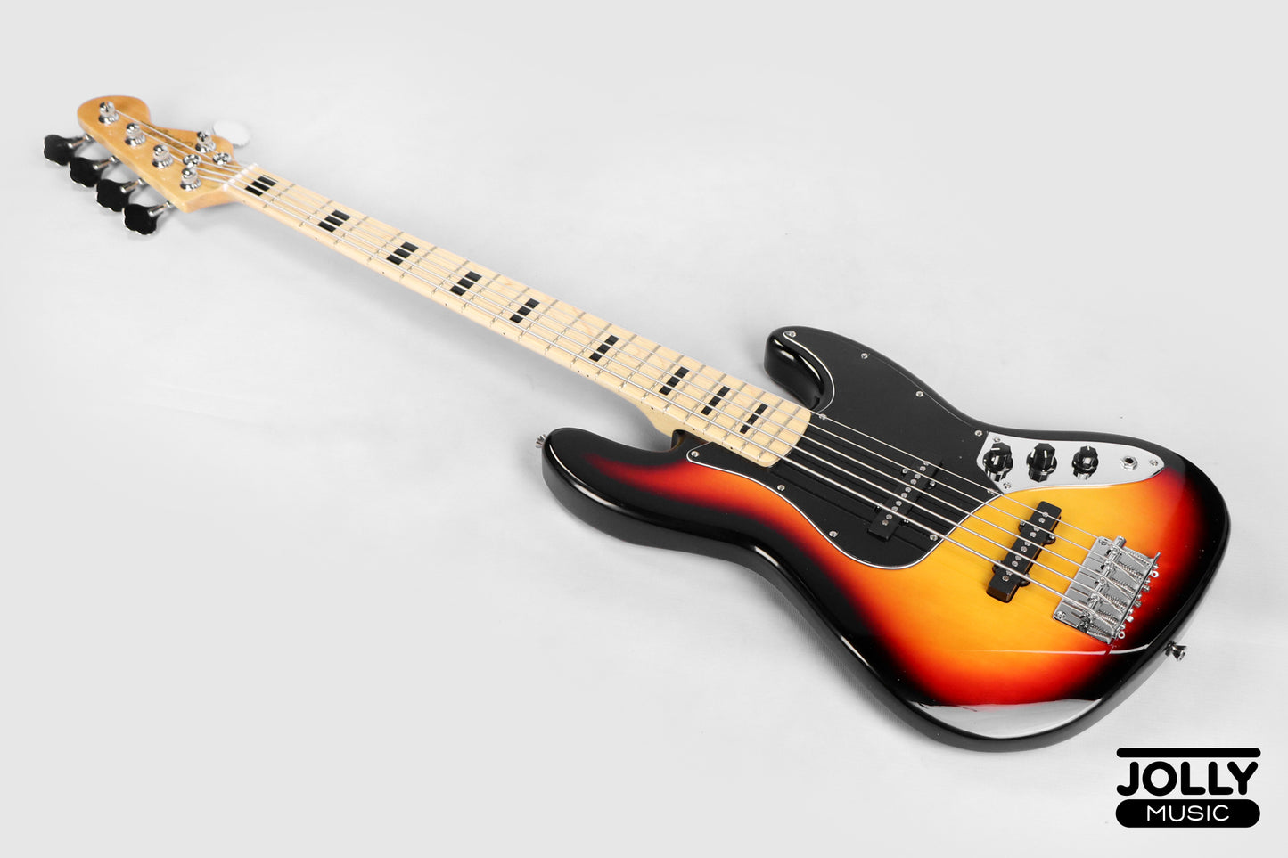 JCraft JB-1 J-Offset 5-String Bass Guitar with Gigbag - Sunburst