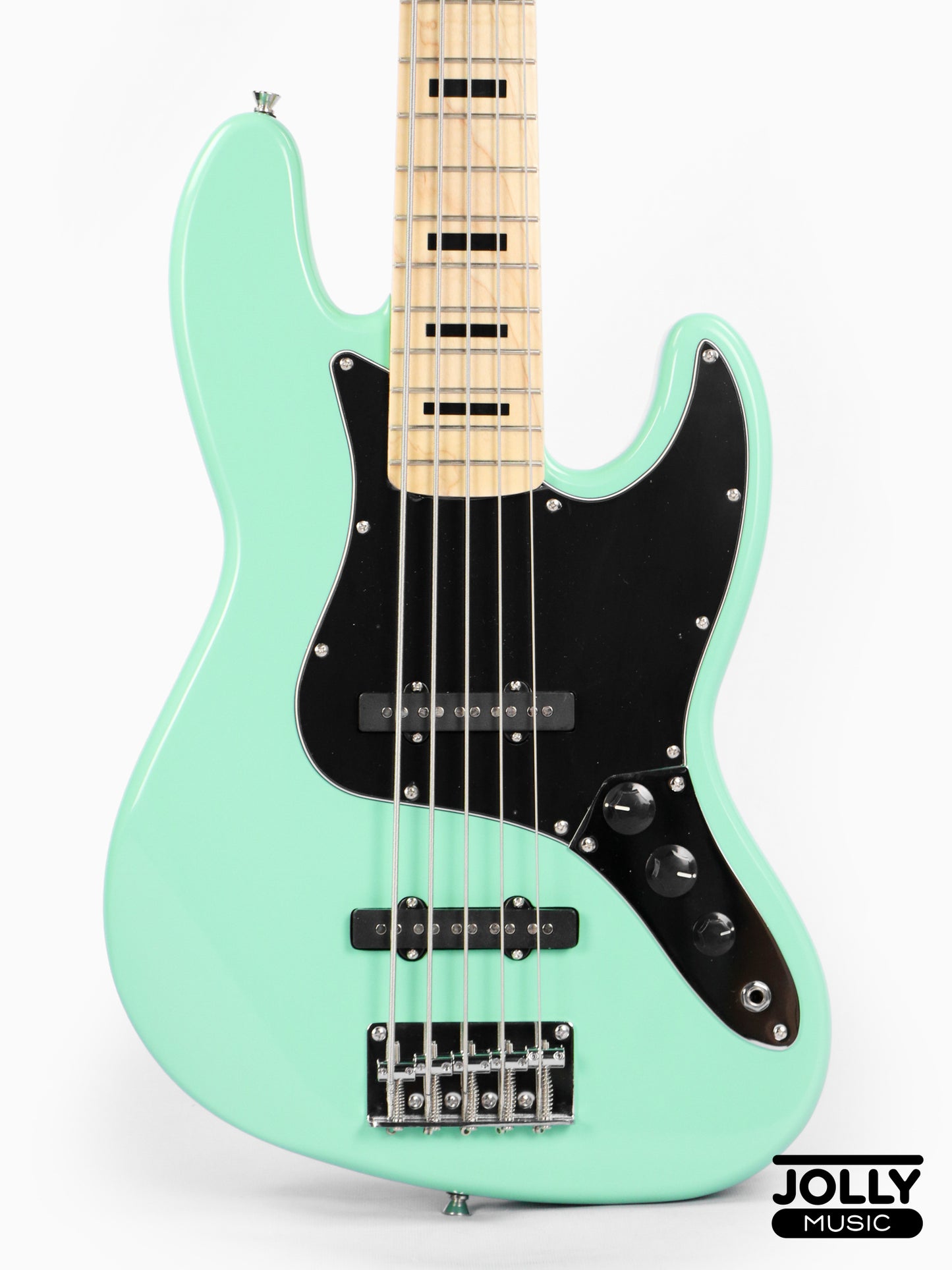 JCraft JB-1 J-Offset 5-String Bass Guitar with Gigbag - Surf Green