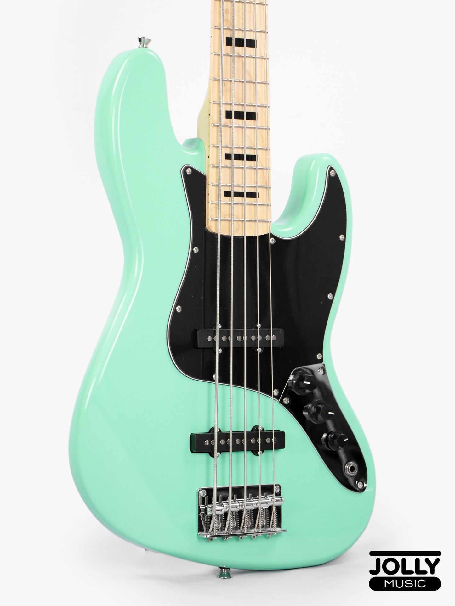 JCraft JB-1 J-Offset 5-String Bass Guitar with Gigbag - Surf Green