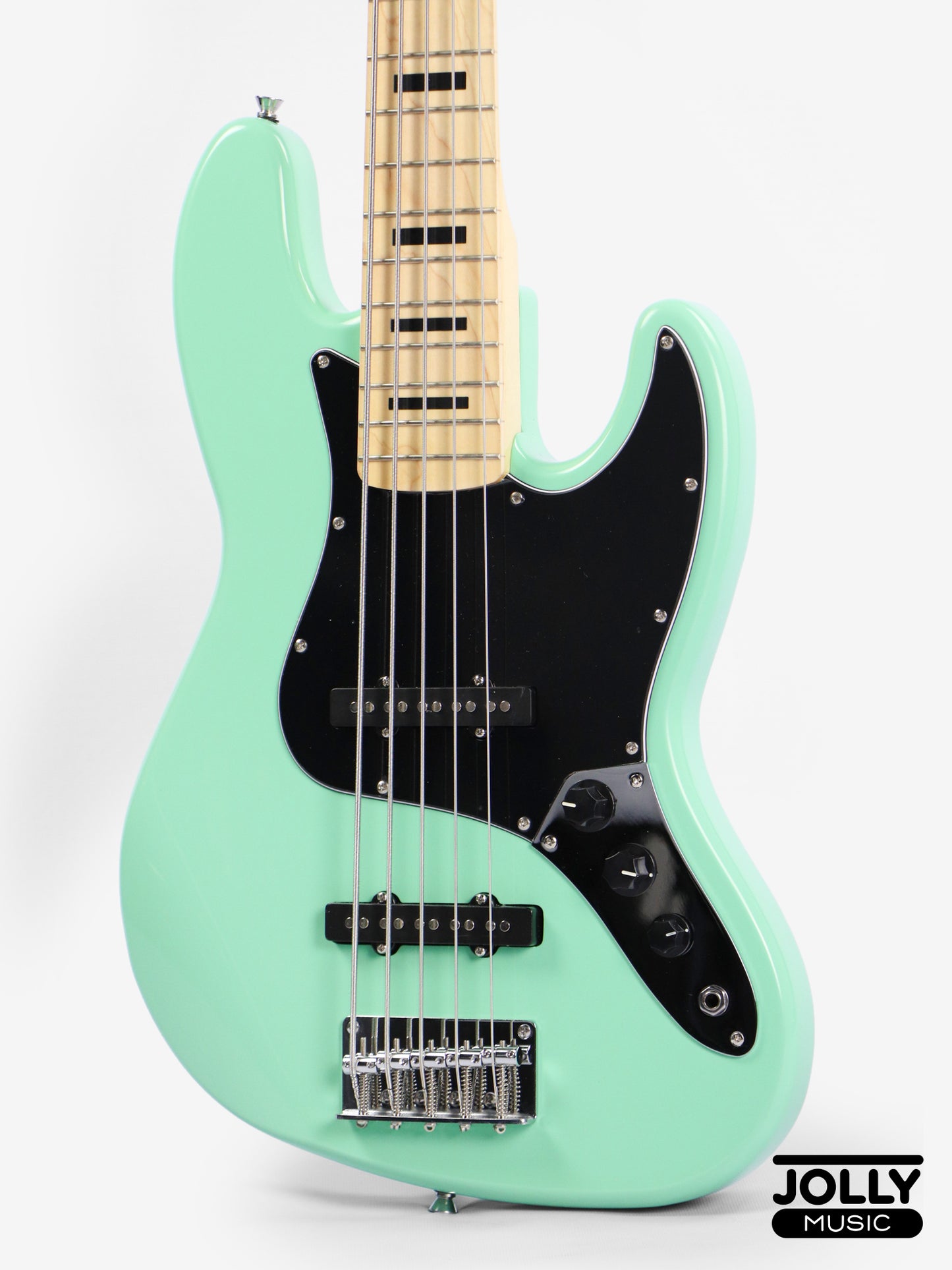 JCraft JB-1 J-Offset 5-String Bass Guitar with Gigbag - Surf Green