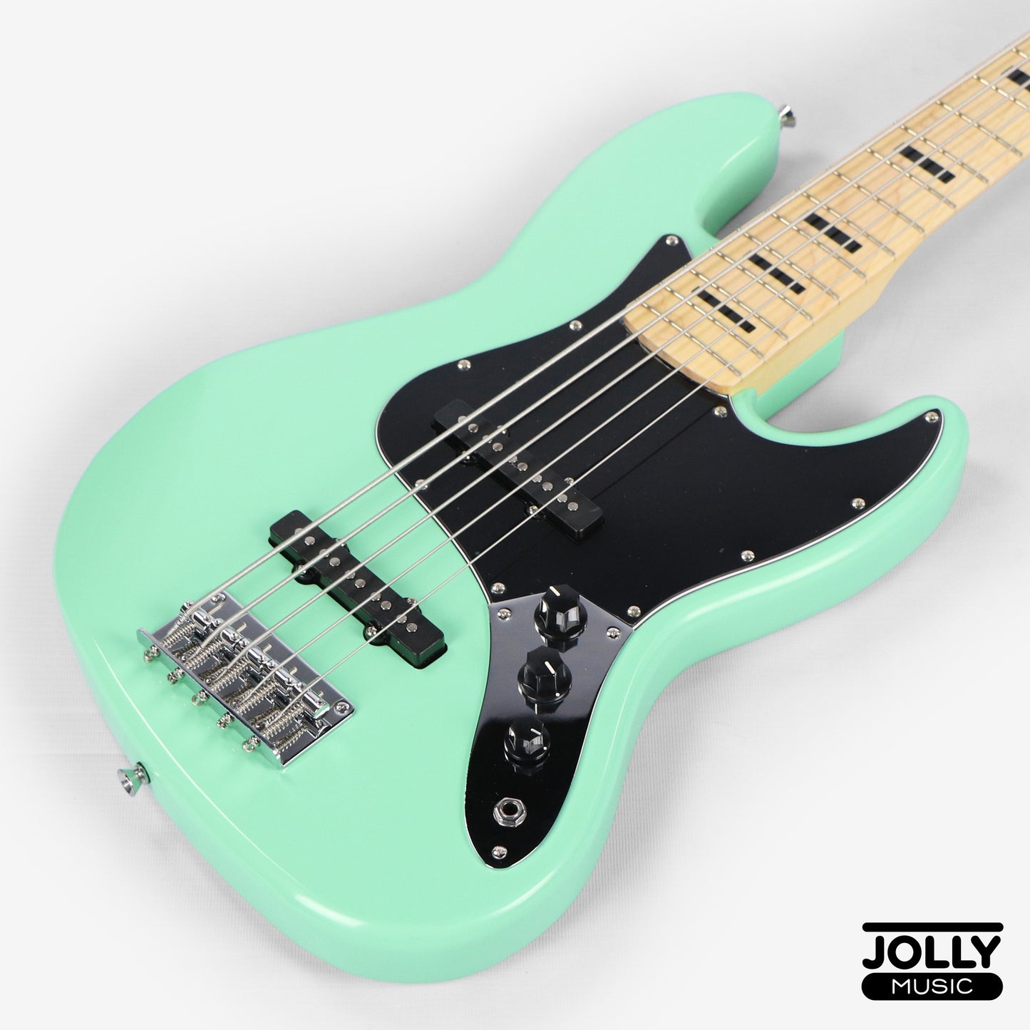 JCraft JB-1 J-Offset 5-String Bass Guitar with Gigbag - Surf Green