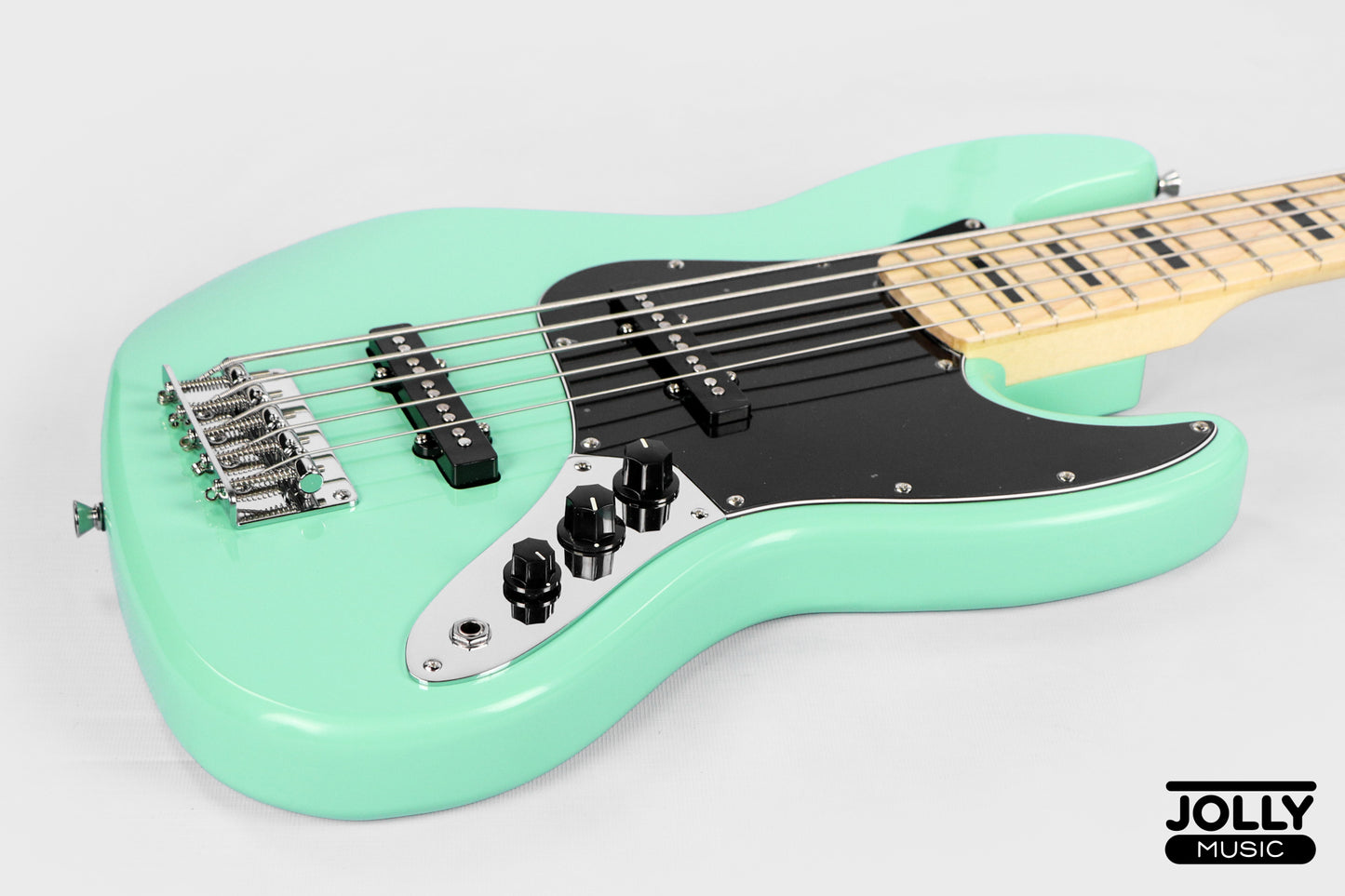 JCraft JB-1 J-Offset 5-String Bass Guitar with Gigbag - Surf Green