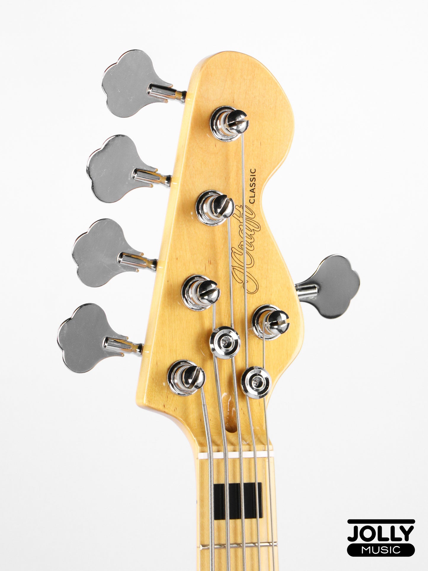 JCraft JB-1 J-Offset 5-String Bass Guitar with Gigbag - White