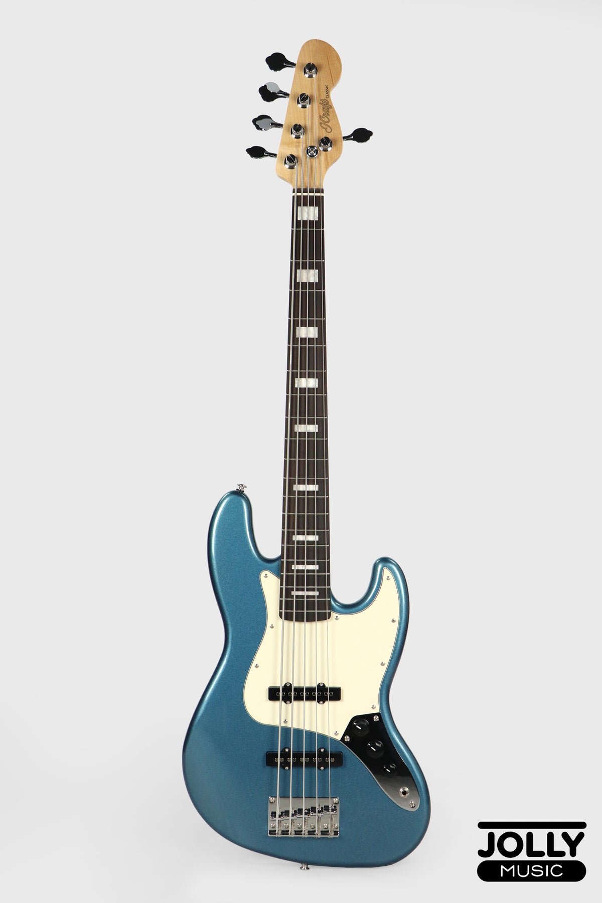 JCraft JB-2 5-String Bass 2026 - Rosewood / Metallic Blue